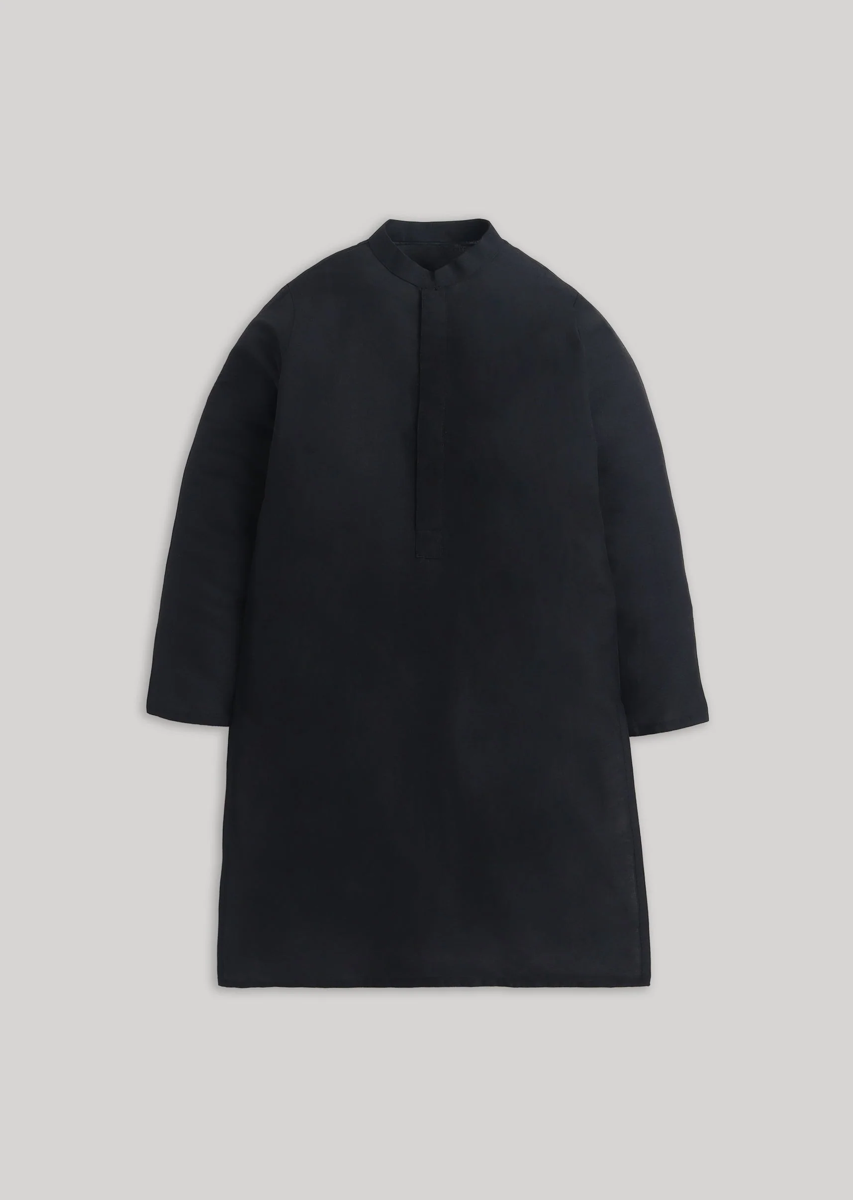 Black Cotton Kurta Jacket Set With Floral Embroidered Nehru Jacket - Image 2