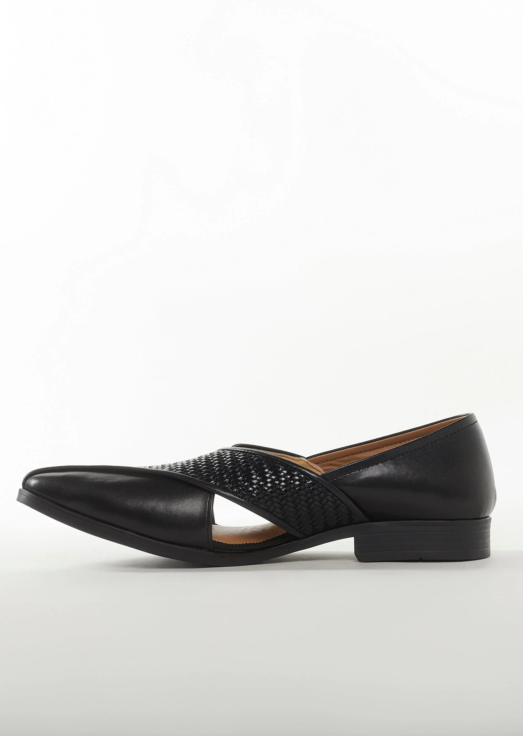 Black Faux Leather Mens Footwear - Image 4