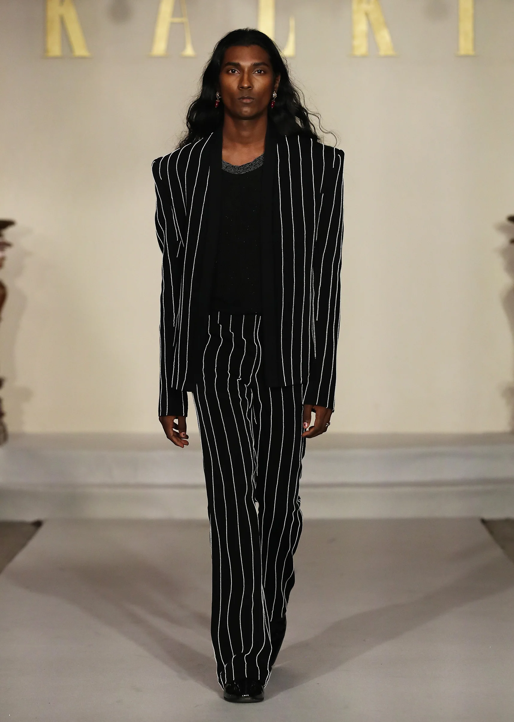Black Indo Western Suit For Men With Sequins And Pearls