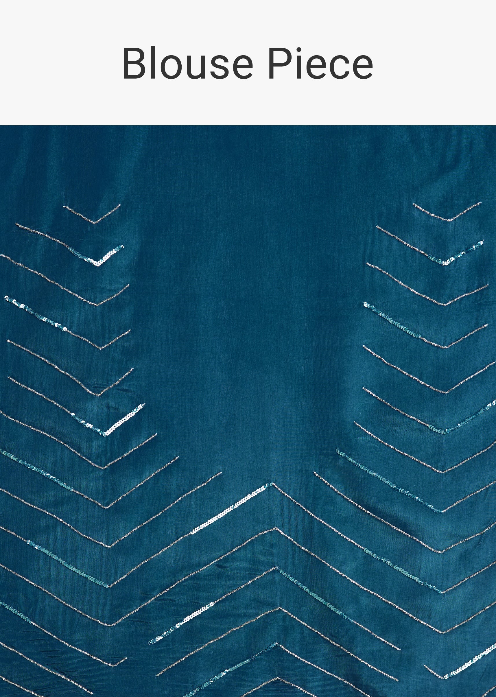 Blue Ombre Half And Half Sequins Saree - Image 10