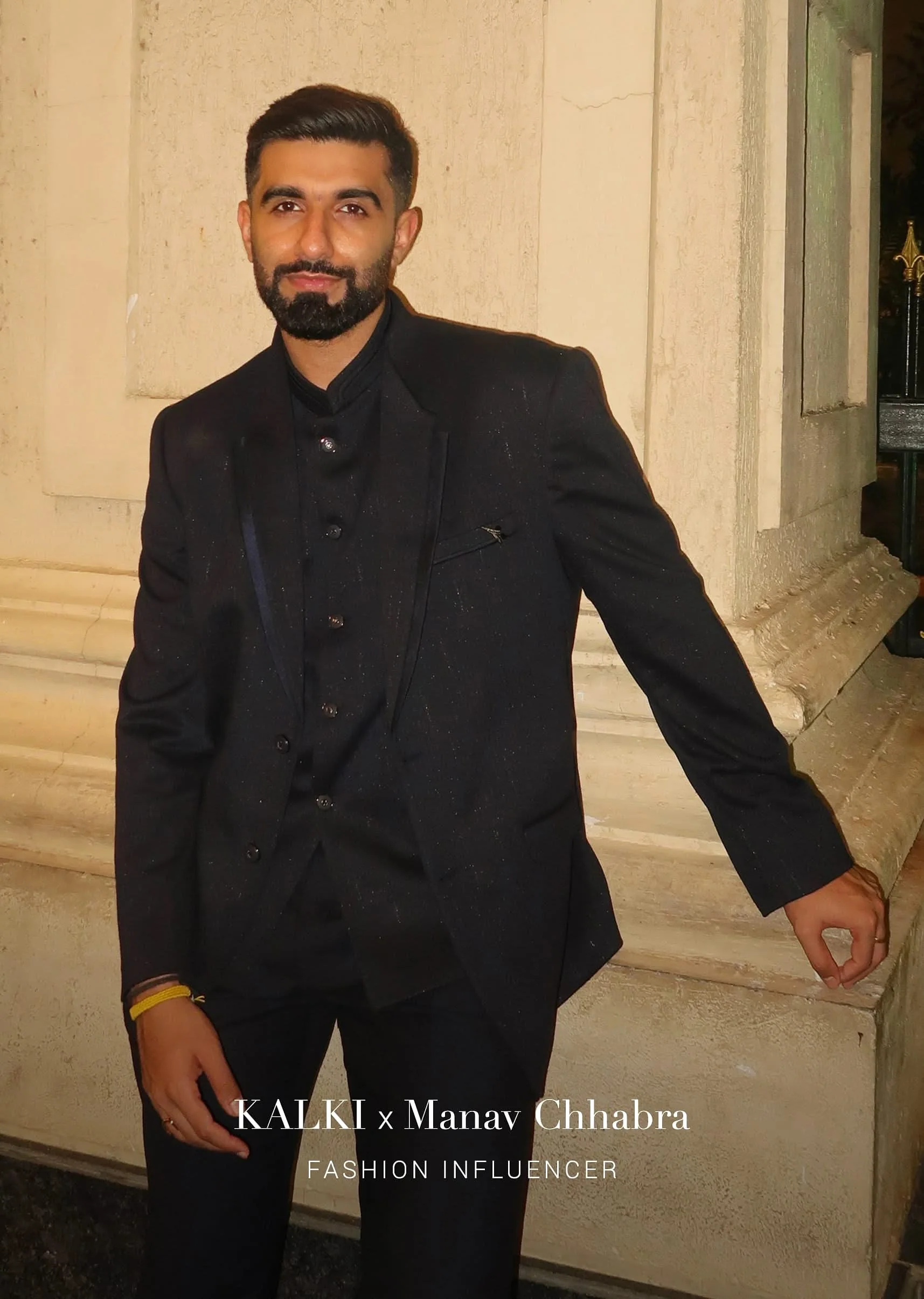 Blue Self Work Embroidered Tuxedo - Image 8