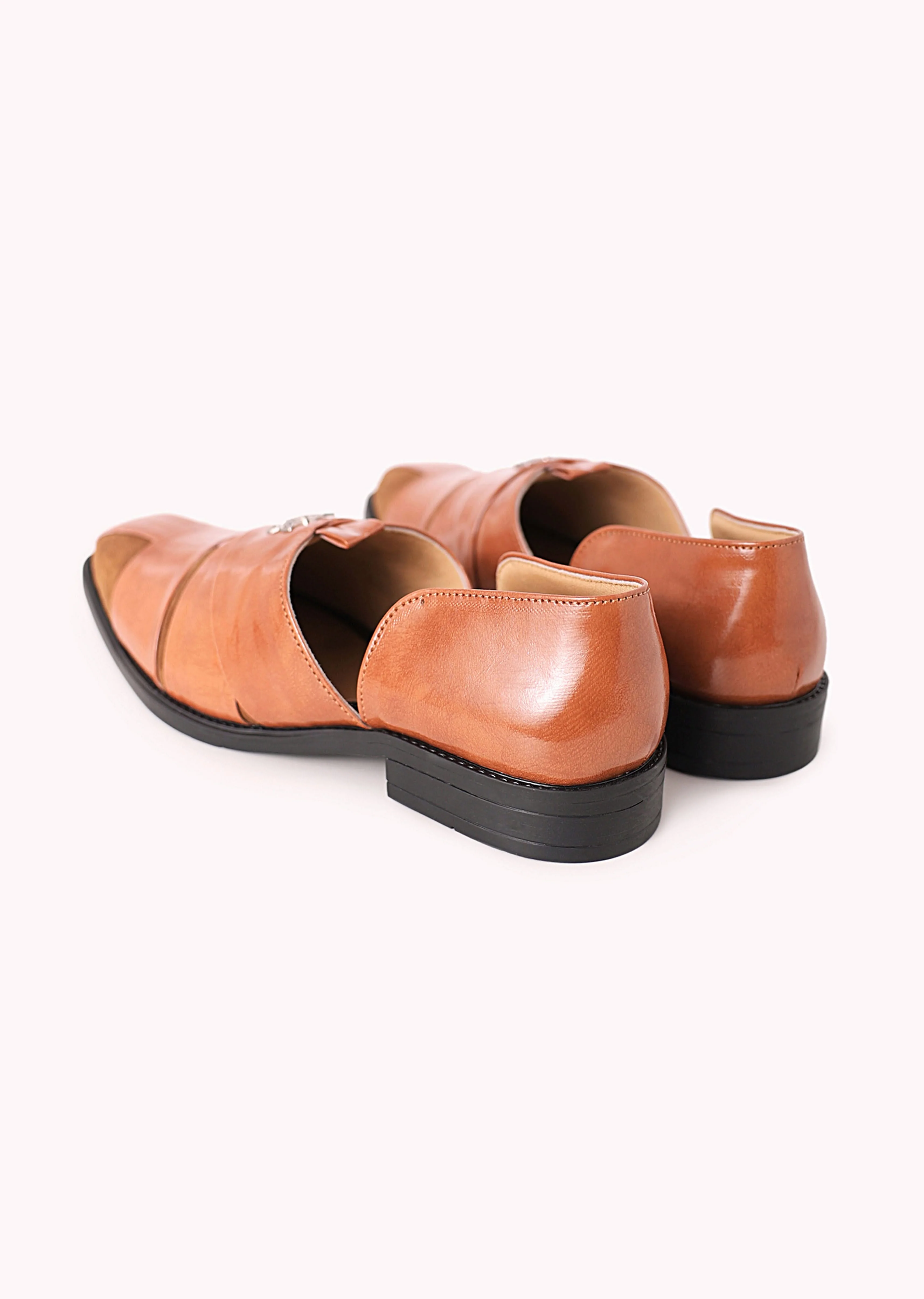 Brown Juttis with Cutwork Detail - Image 7
