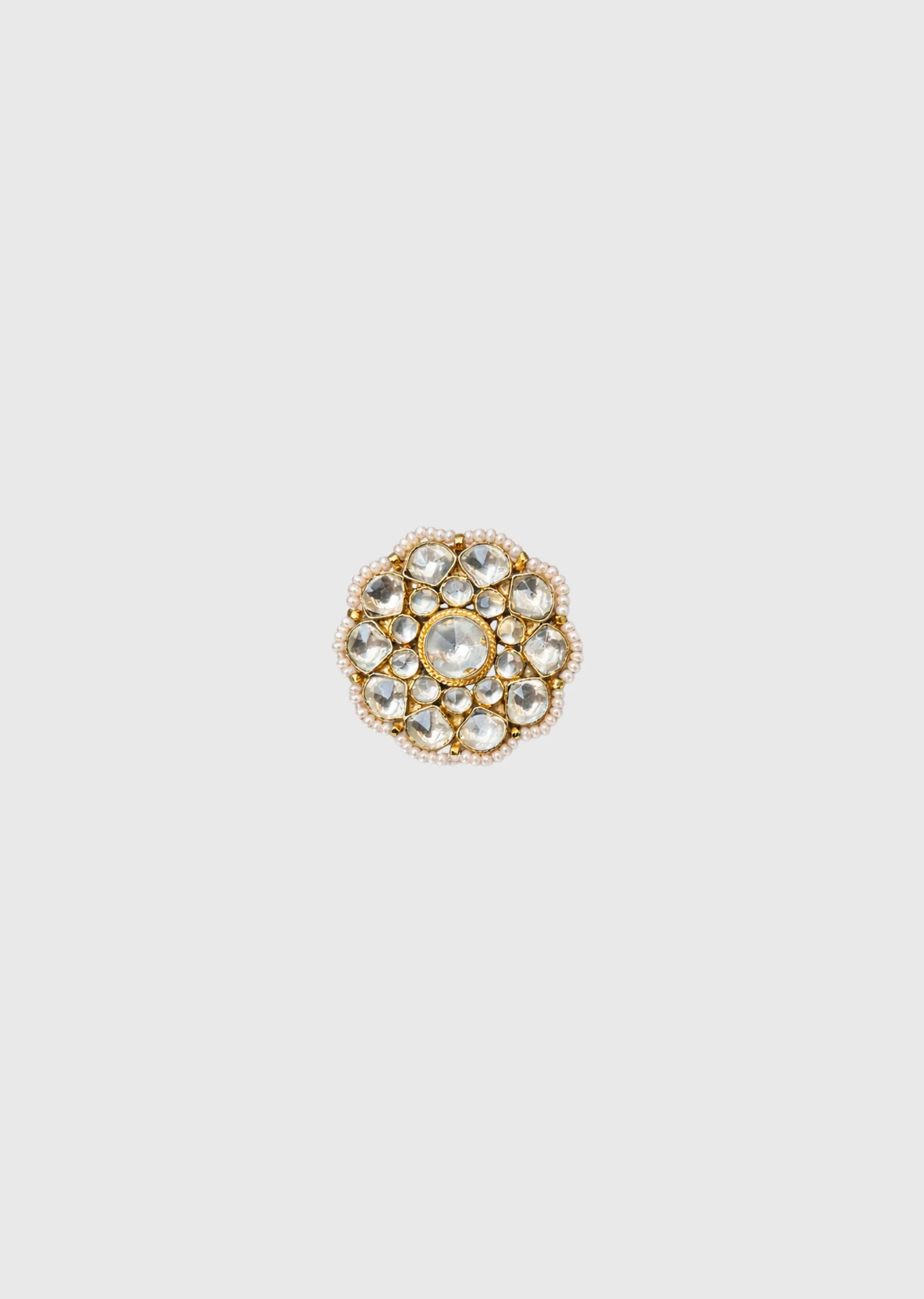 Classic Gold Kundan Earrings - Image 3