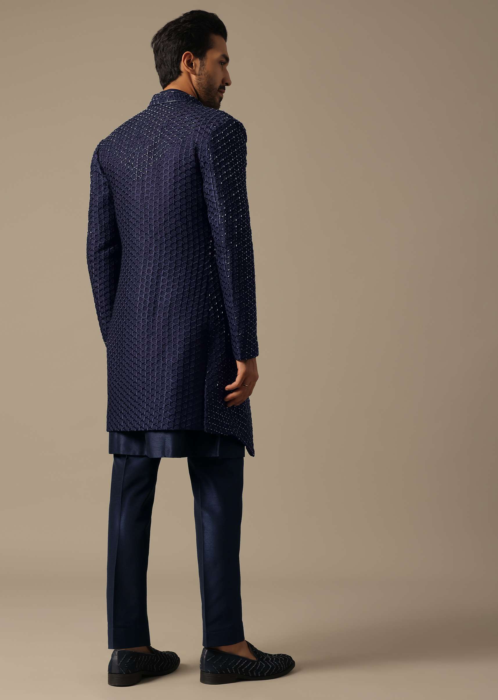 Elegant Blue Indowestern For Grooms - Image 5
