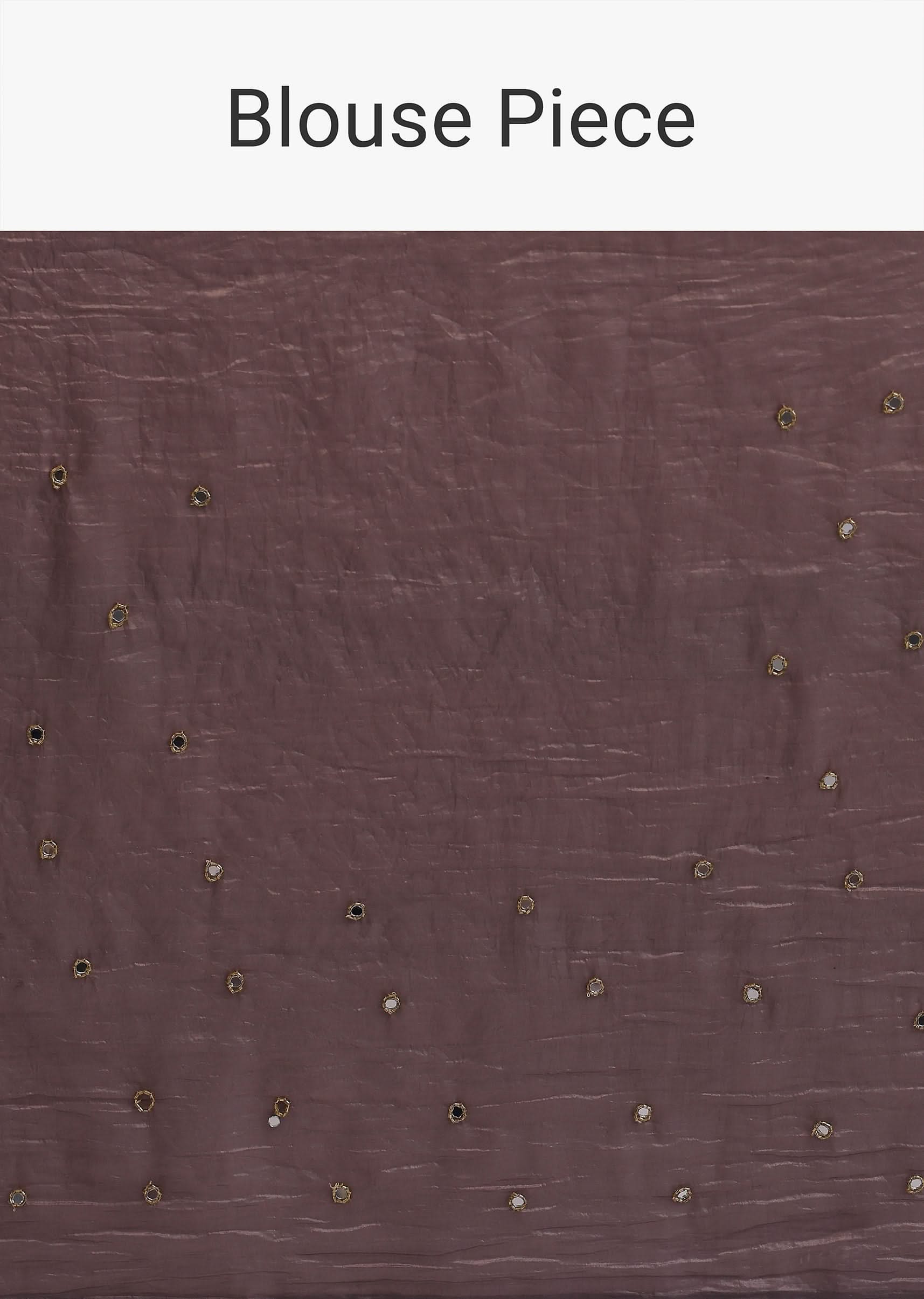 Elegant Brown Saree With Mirror and Stone Work - Image 10