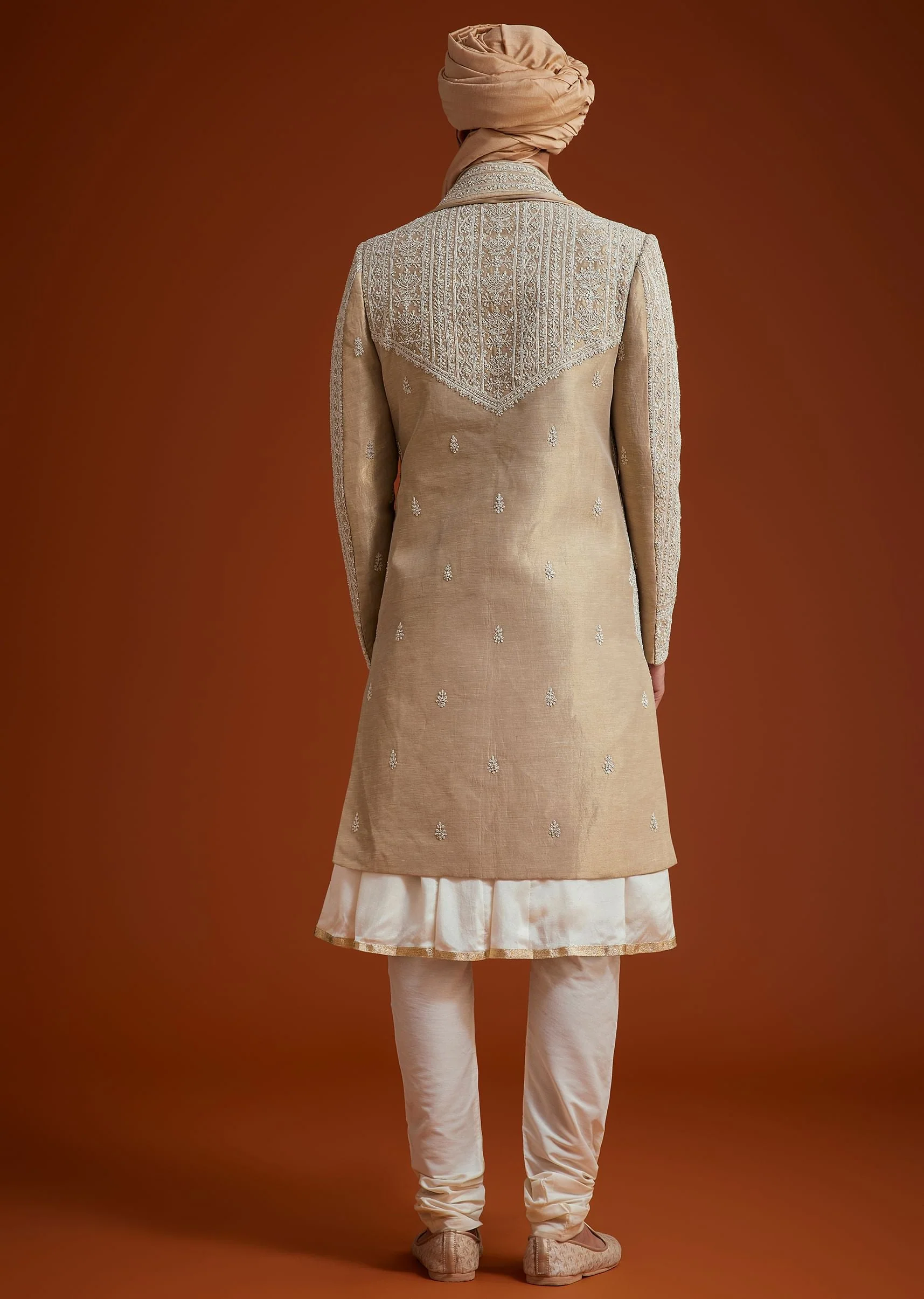 Faun Sherwani Set With Dori And Thread Embroidery - Image 5