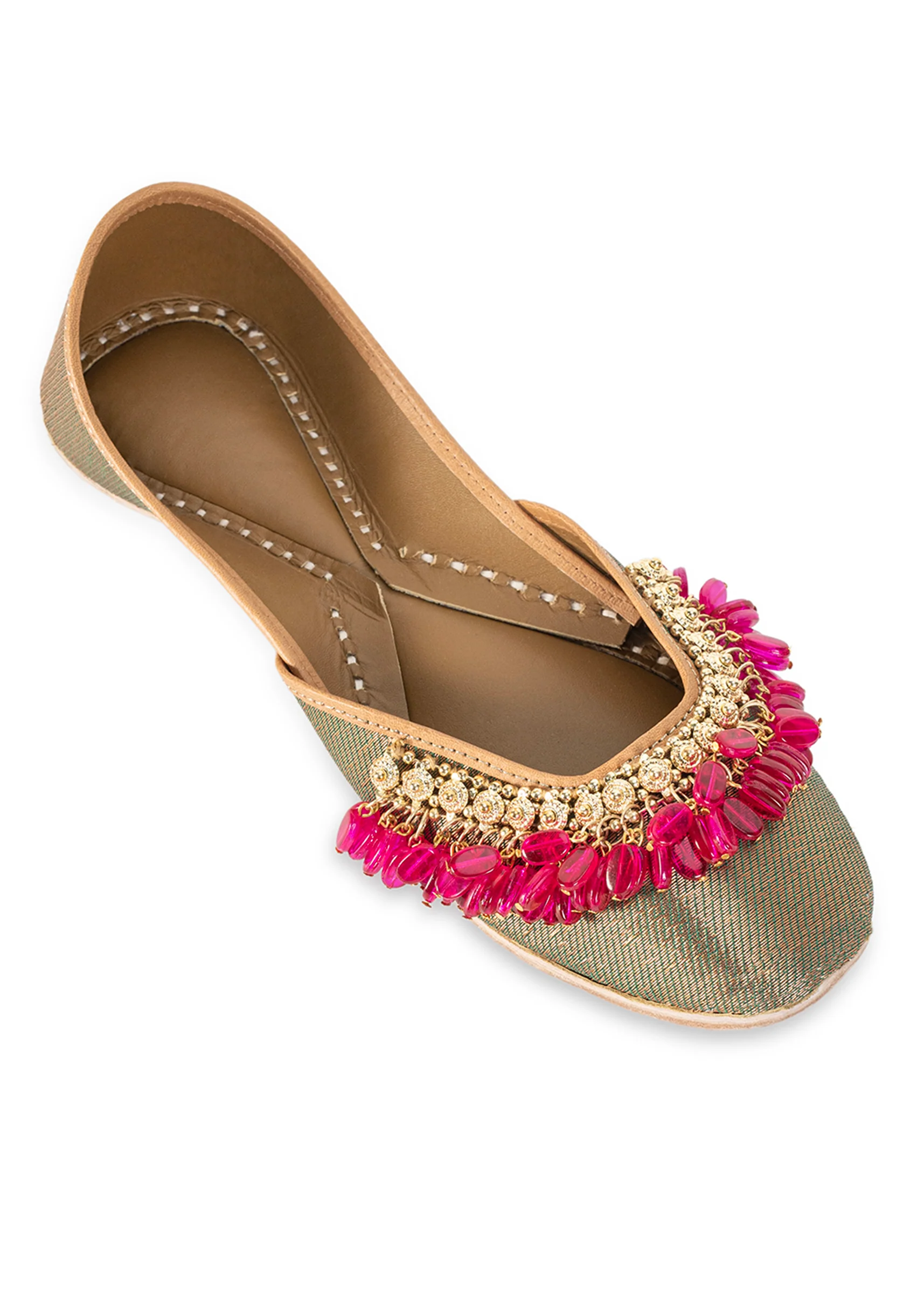 Gold & Pink Detail Jutti - Image 3
