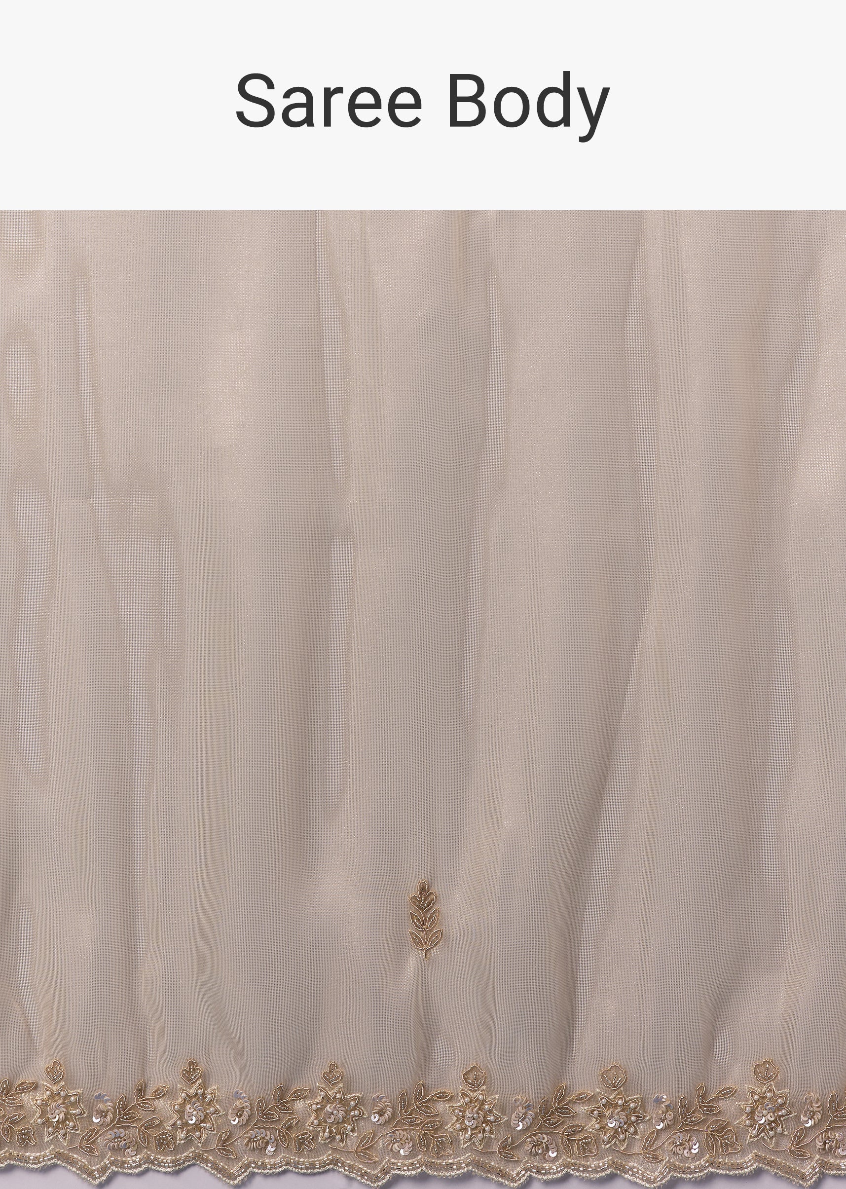 Gold Tissue Saree With Cutdana Beads Sequins And Zardosi Work - Image 9