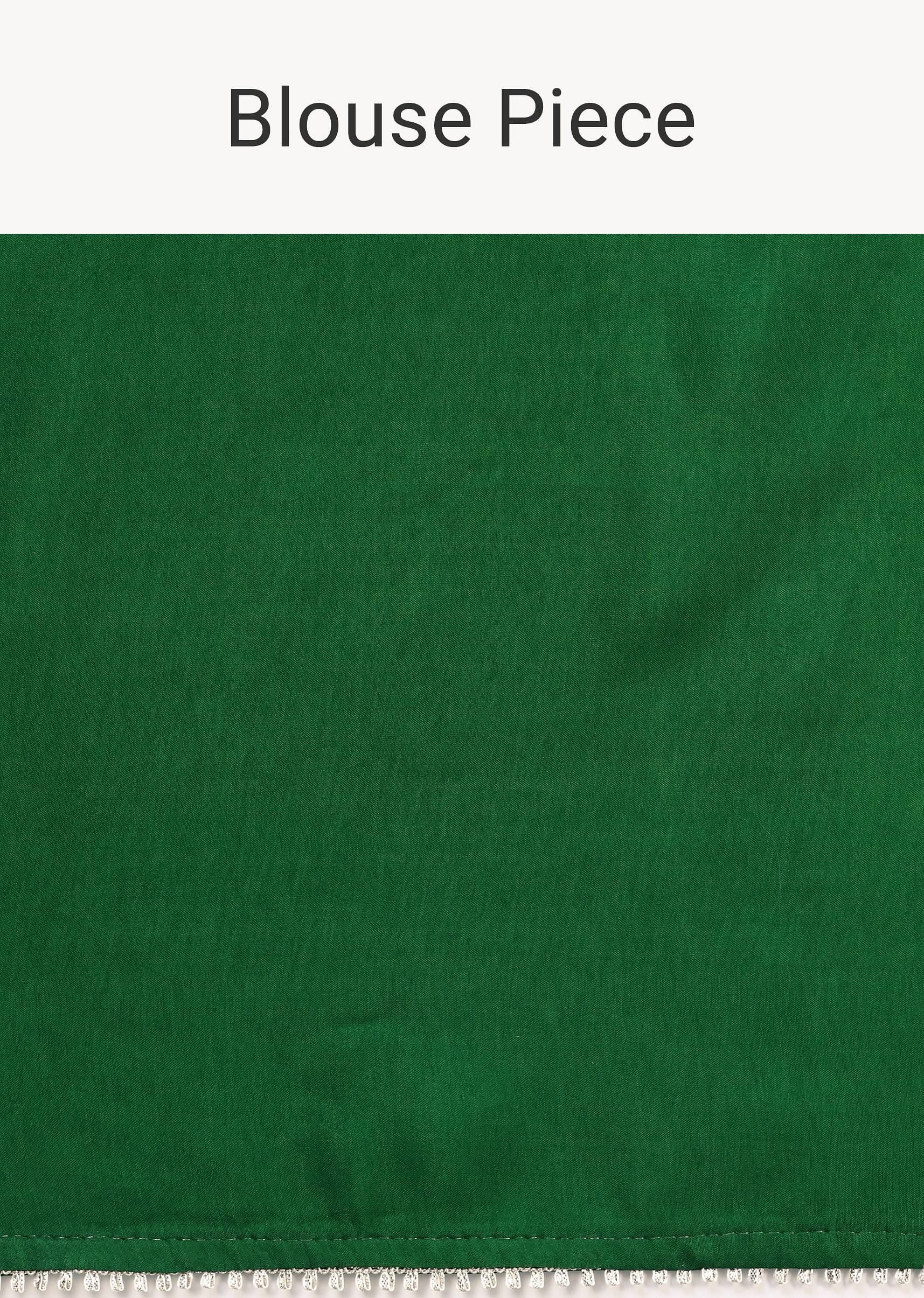 Green Bandhani Silk Saree With Gota Work And Unstitched Blouse Piece - Image 10