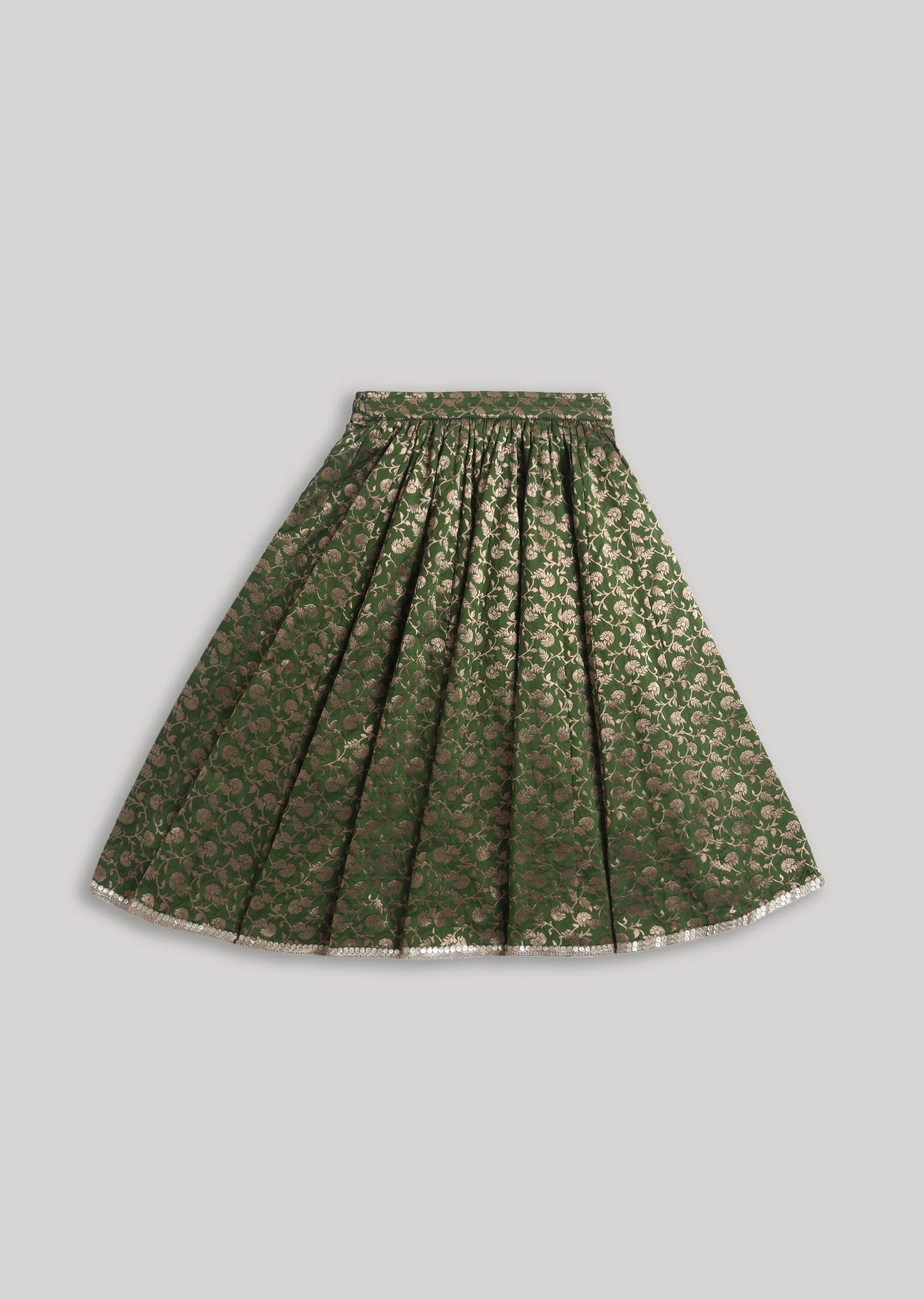 Green Regal Silk Lehenga Set - Image 6