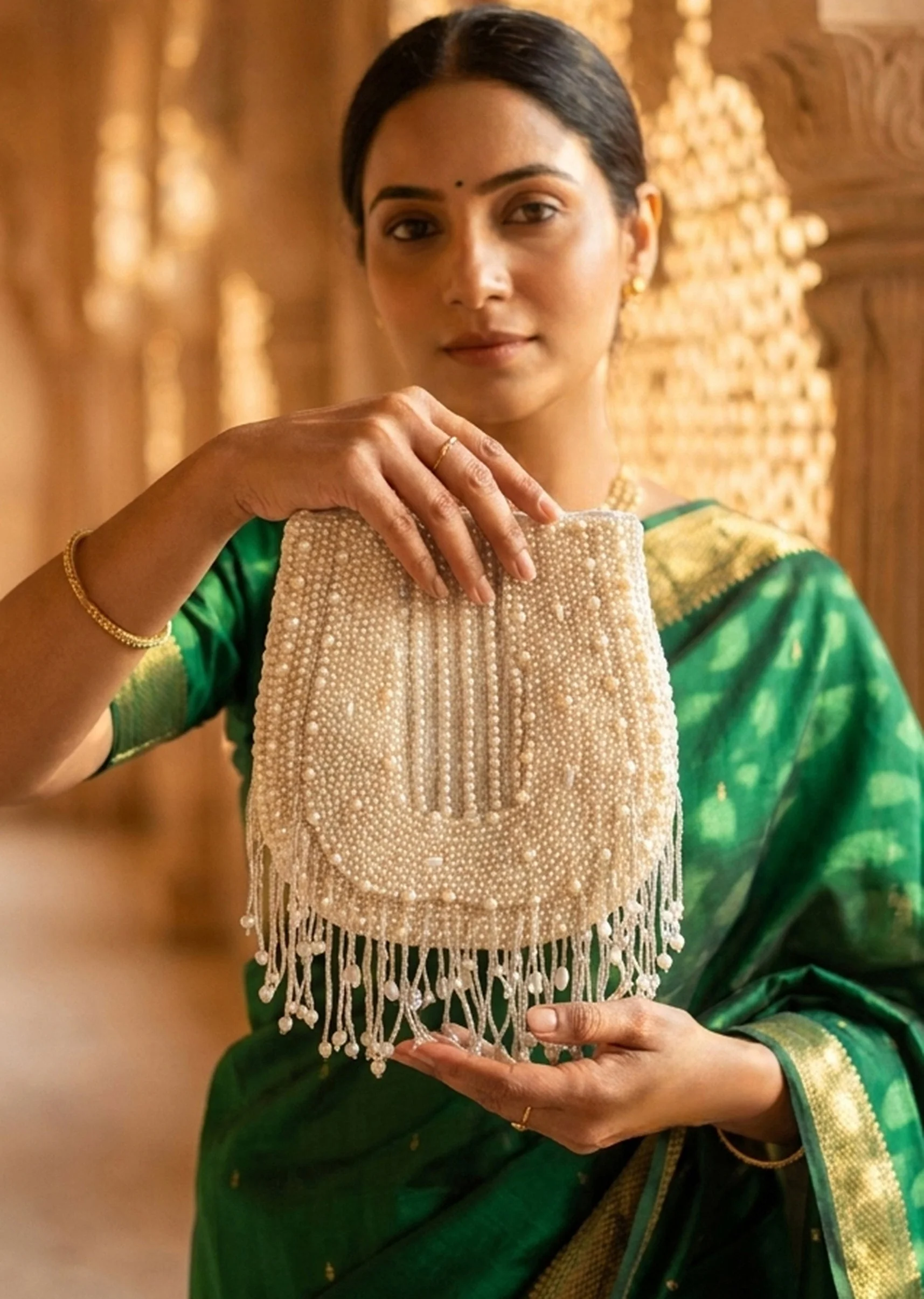 Ivory Pearl Festive Potli Bag - Image 2