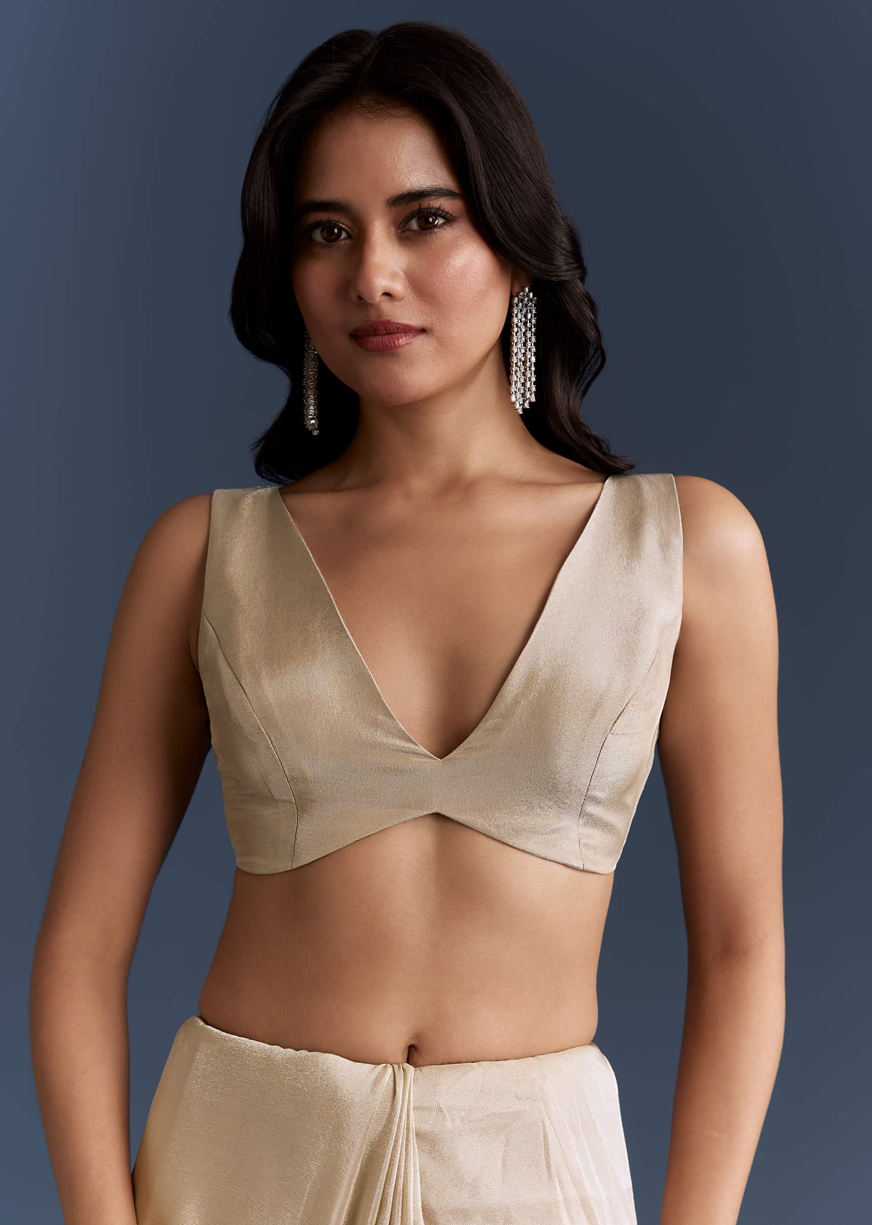 Ivory Tissue Saree With Heavy Hand Embroidery - Image 7