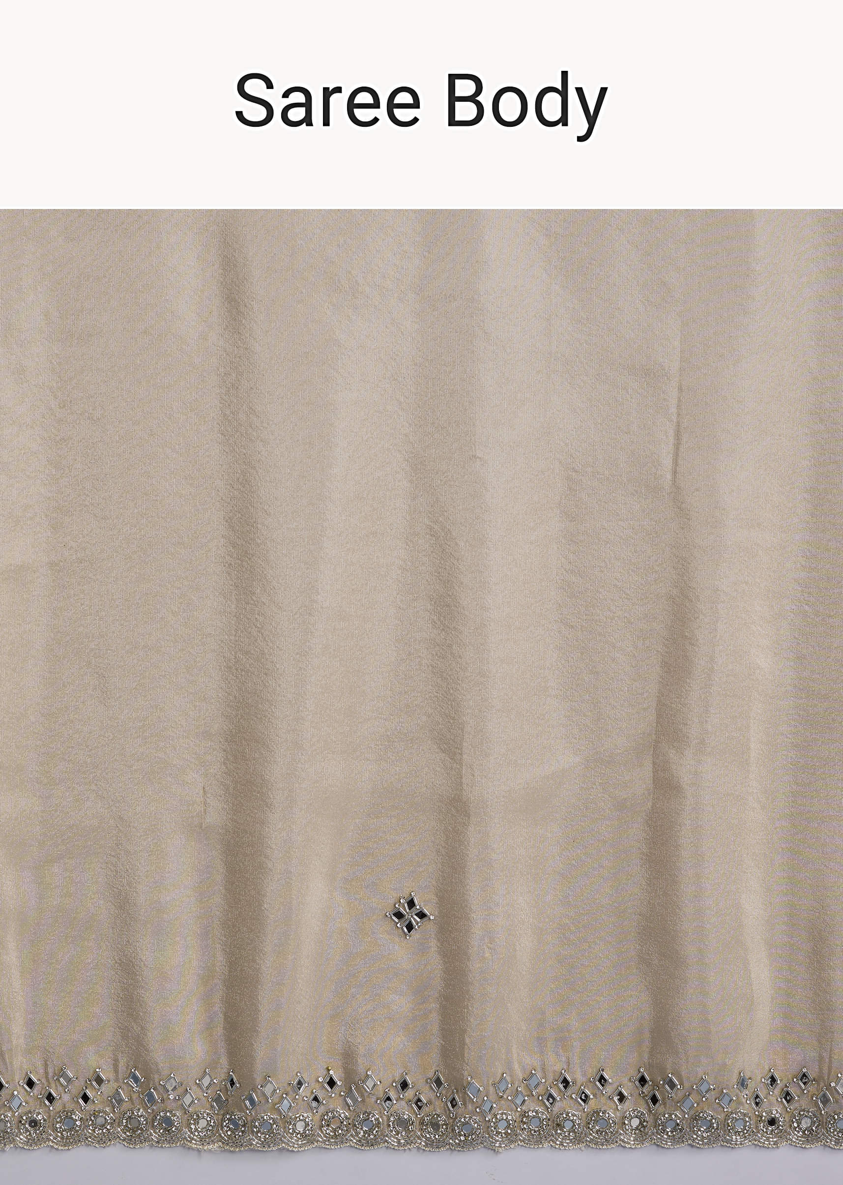 Ivory Tissue Saree With Heavy Hand Embroidery - Image 9