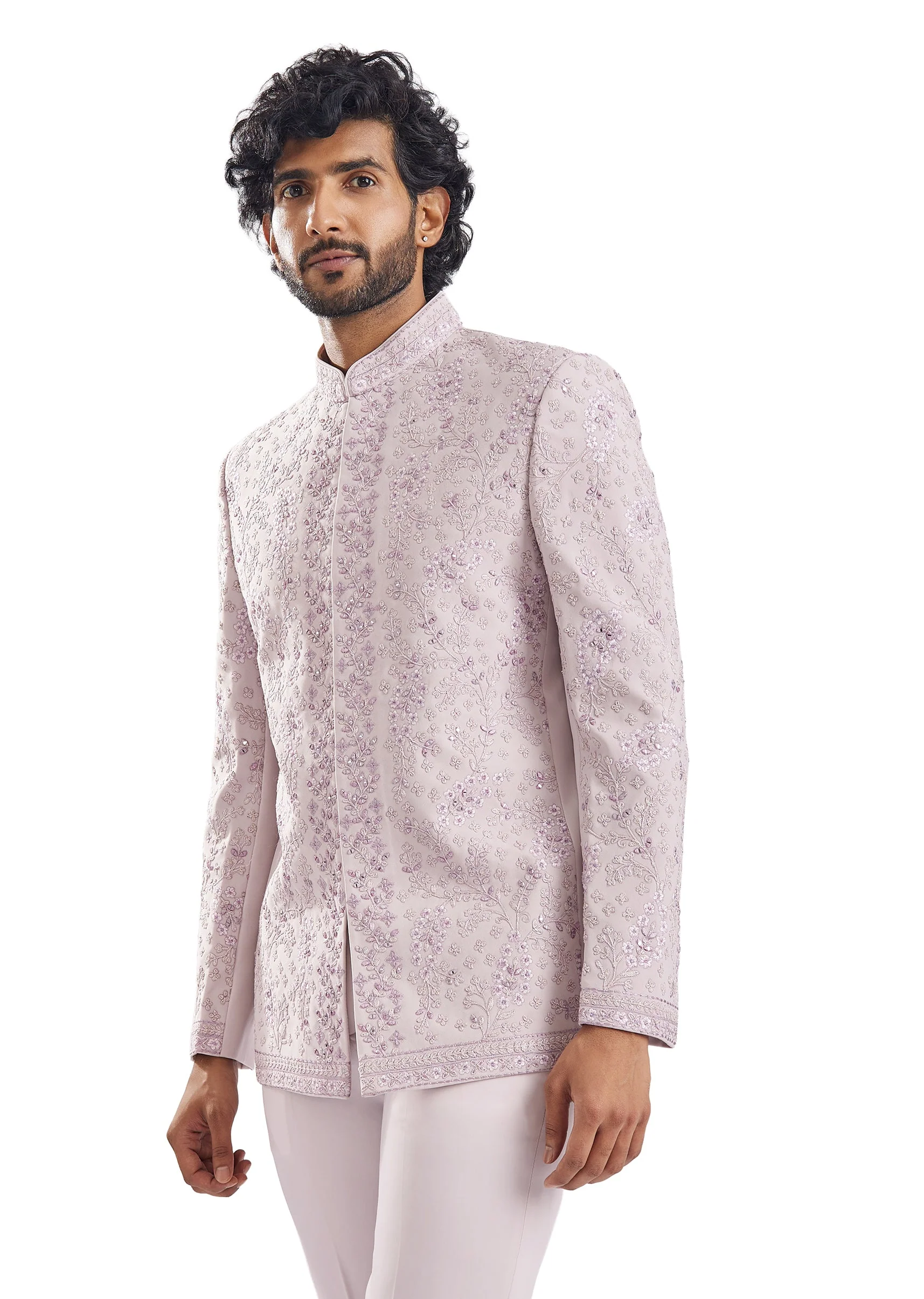 Lilac Classic Jodhpuri Suit - Image 2