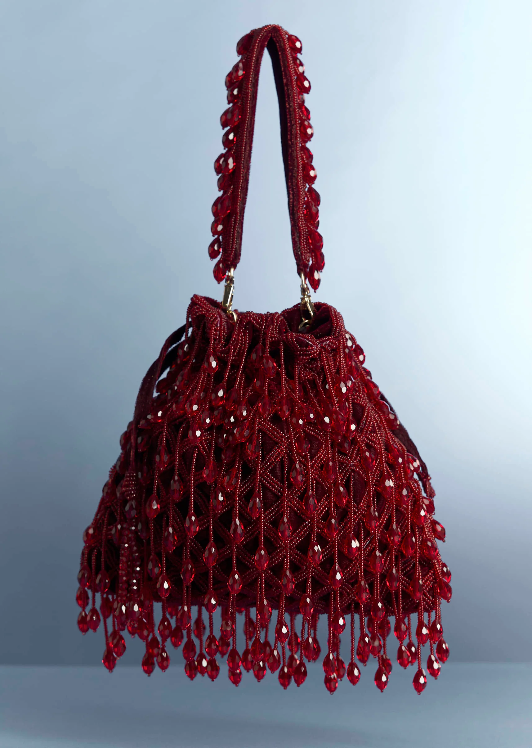 Maroon Potli With Bead Work