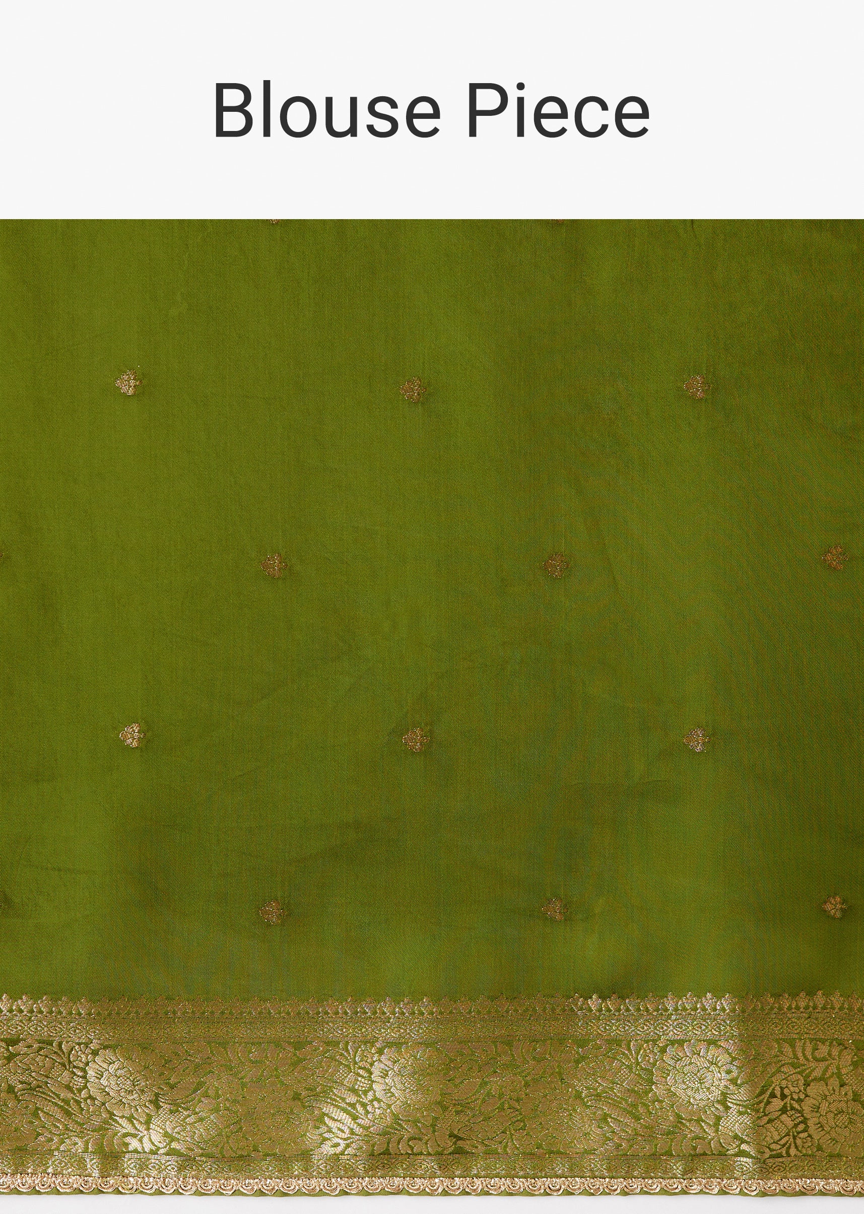 Mehendi Green Zari Woven Satin Silk Saree And Brocade Border - Image 9