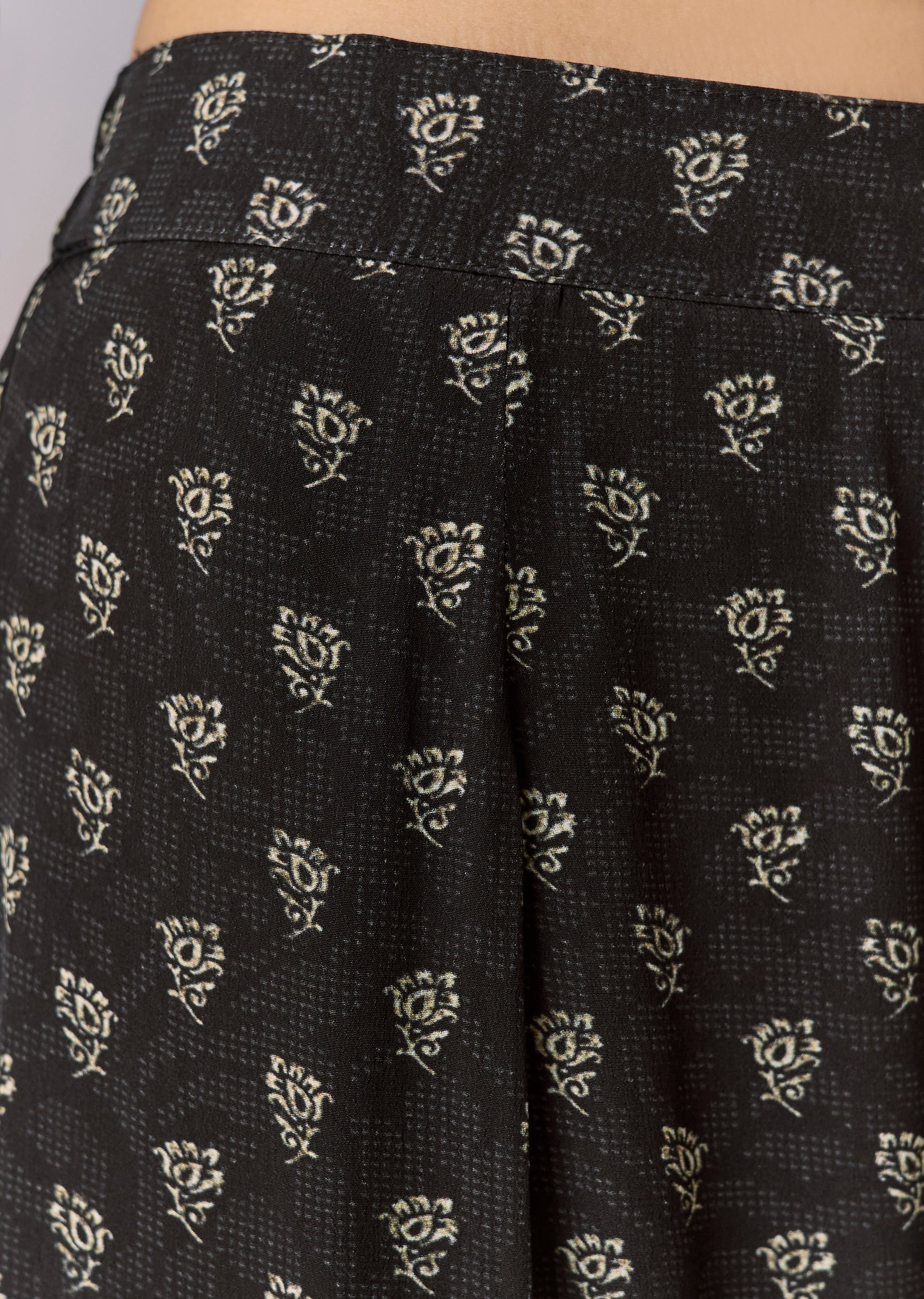 Midnight Blue Printed Sharara Suit Set With Dupatta - Image 6