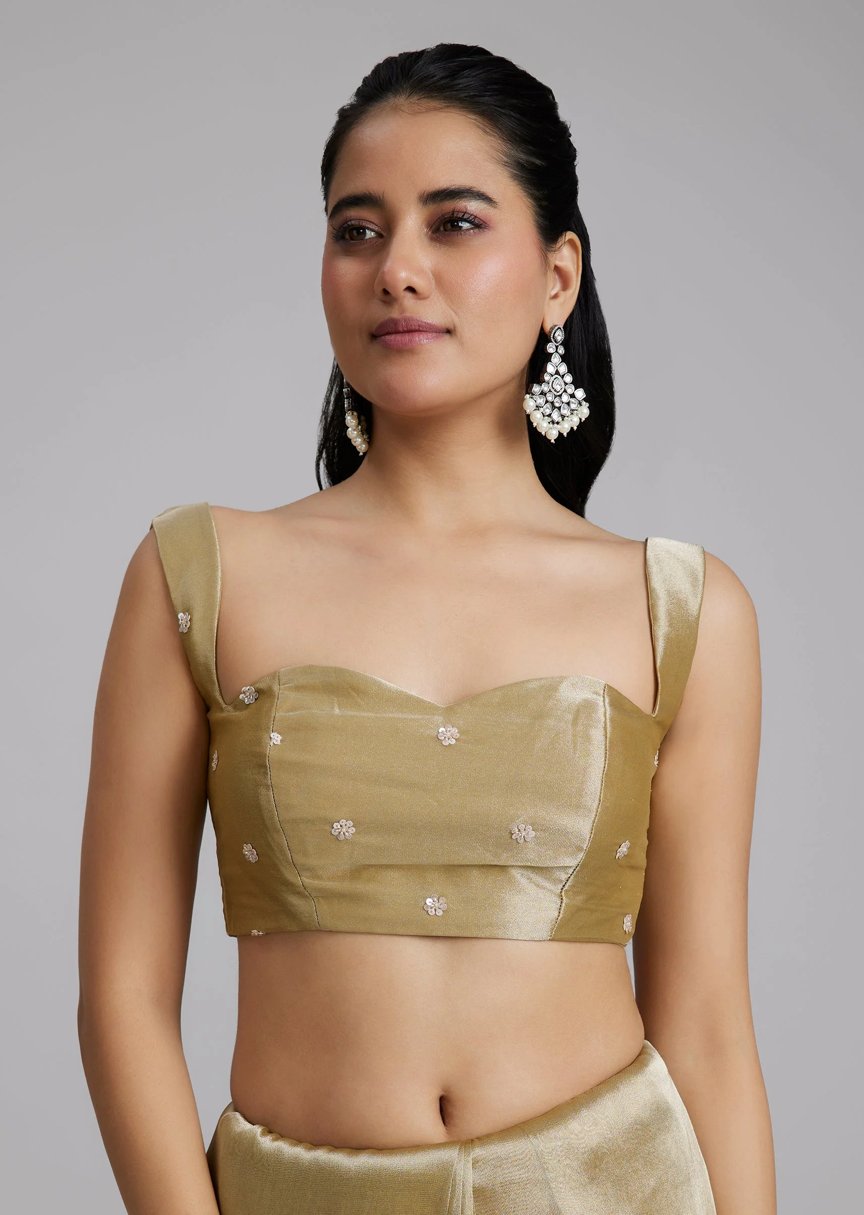 Mustard Yellow Tissue Saree - Image 7