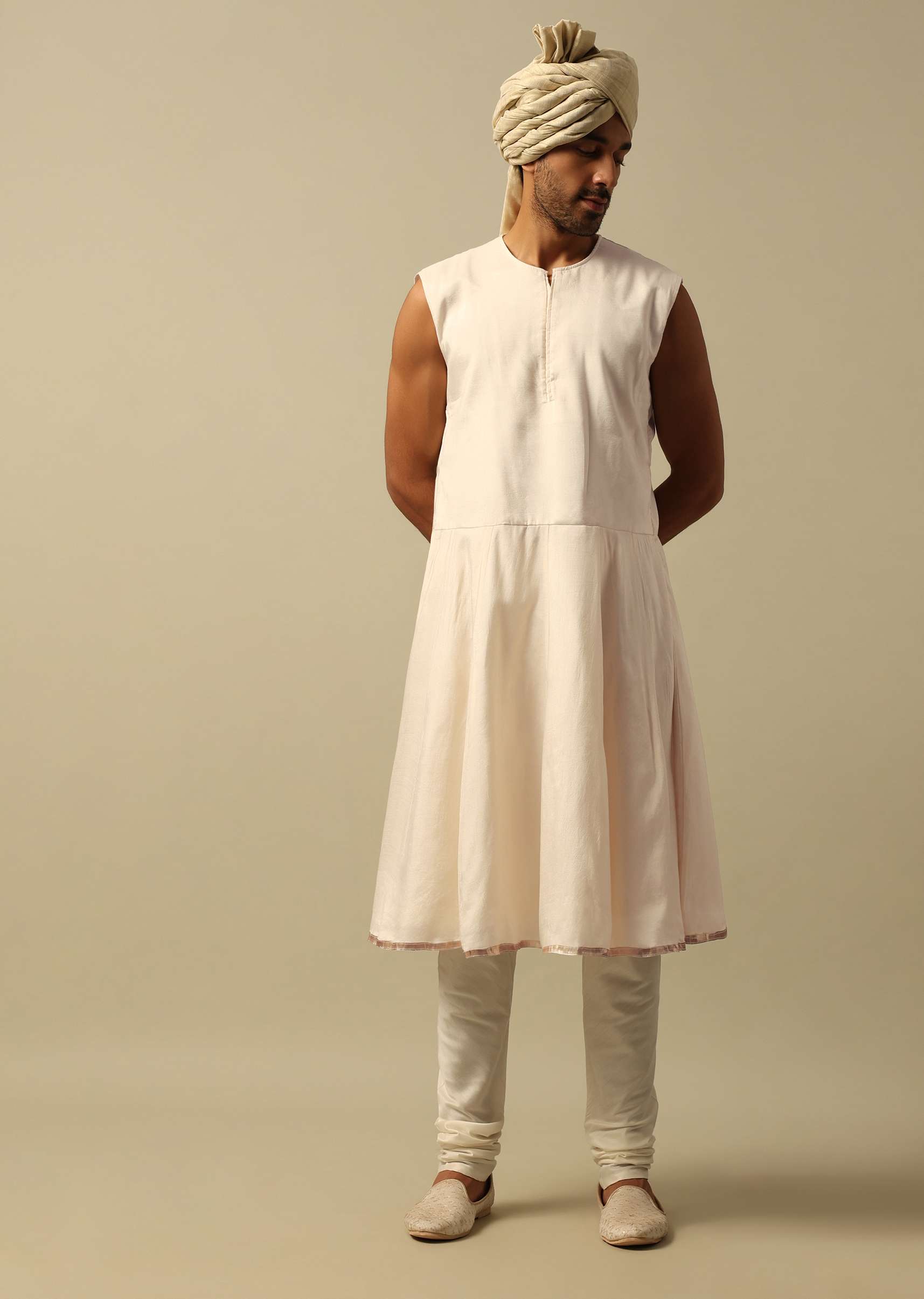 Opulent White Raw Silk Sherwani - Image 6