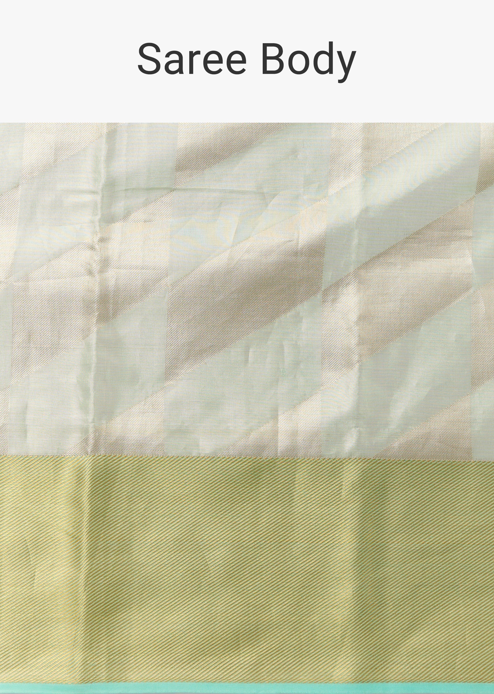 Pastel Green Silk Woven Saree With Geometric Weave - Image 7