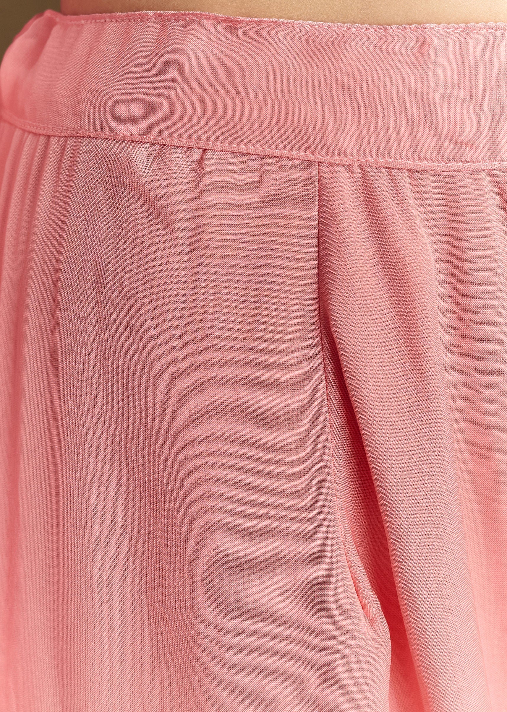 Pastel Pink Chanderi Sharara Suit With Cut Dana Sequins - Image 6