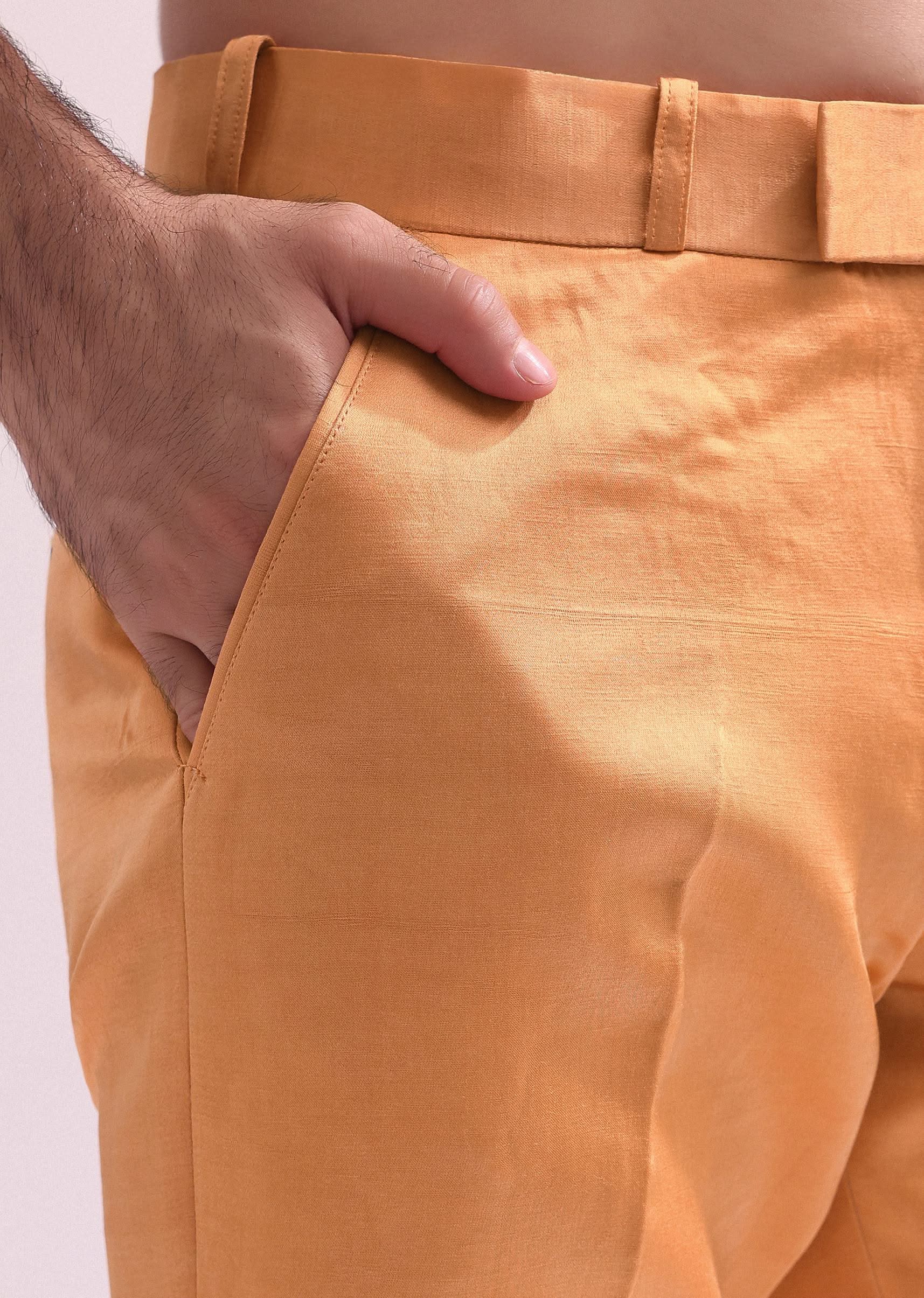 Peach Embellished Shawl Lapel Tuxedo With Kurta And Pants - Image 7
