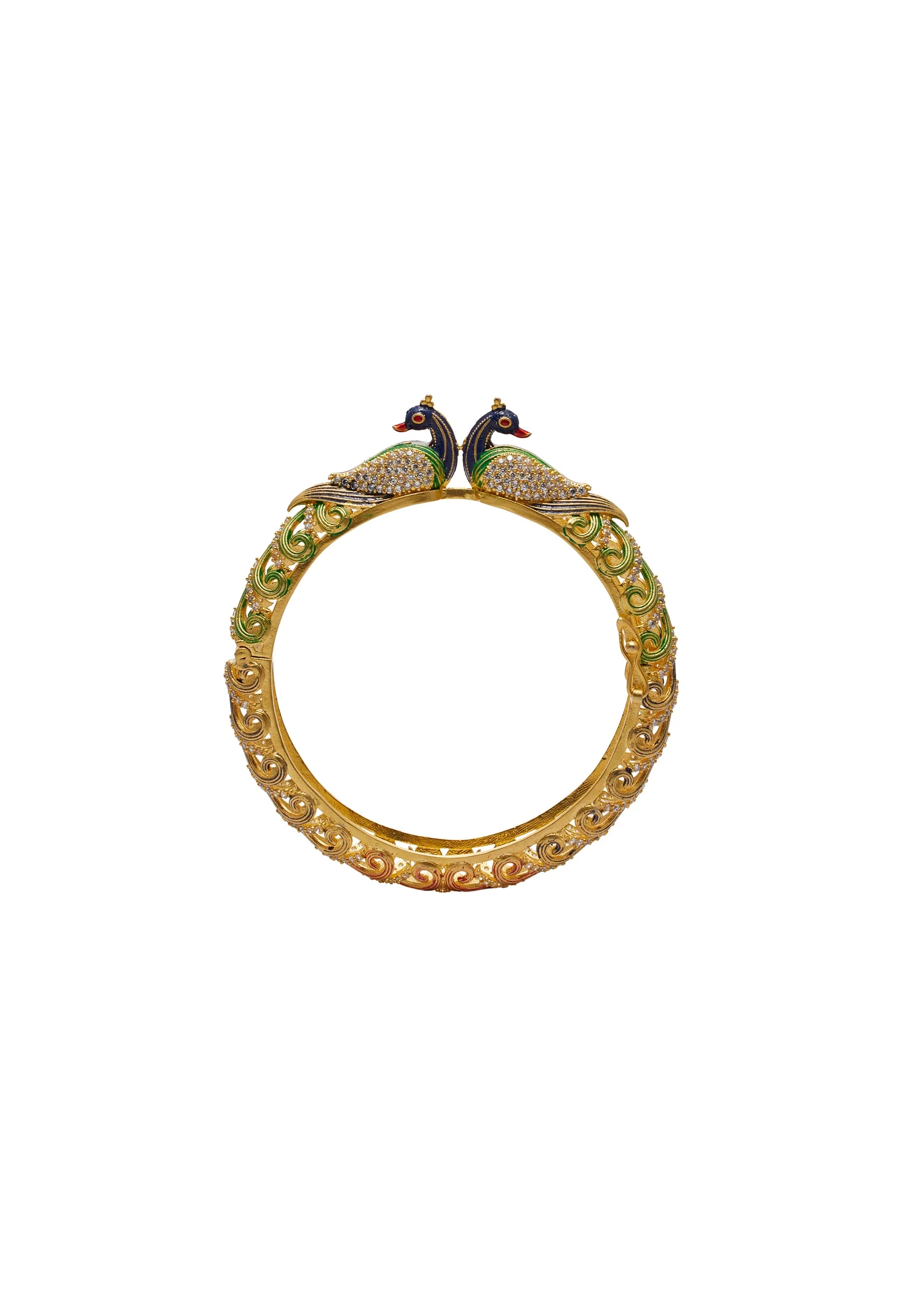 Peacock Motif Temple Kada Set - Image 2