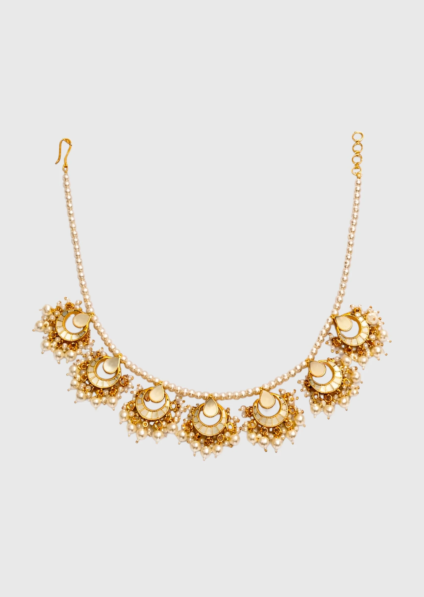 Pearl Necklace Set With Maang Tikka - Image 2