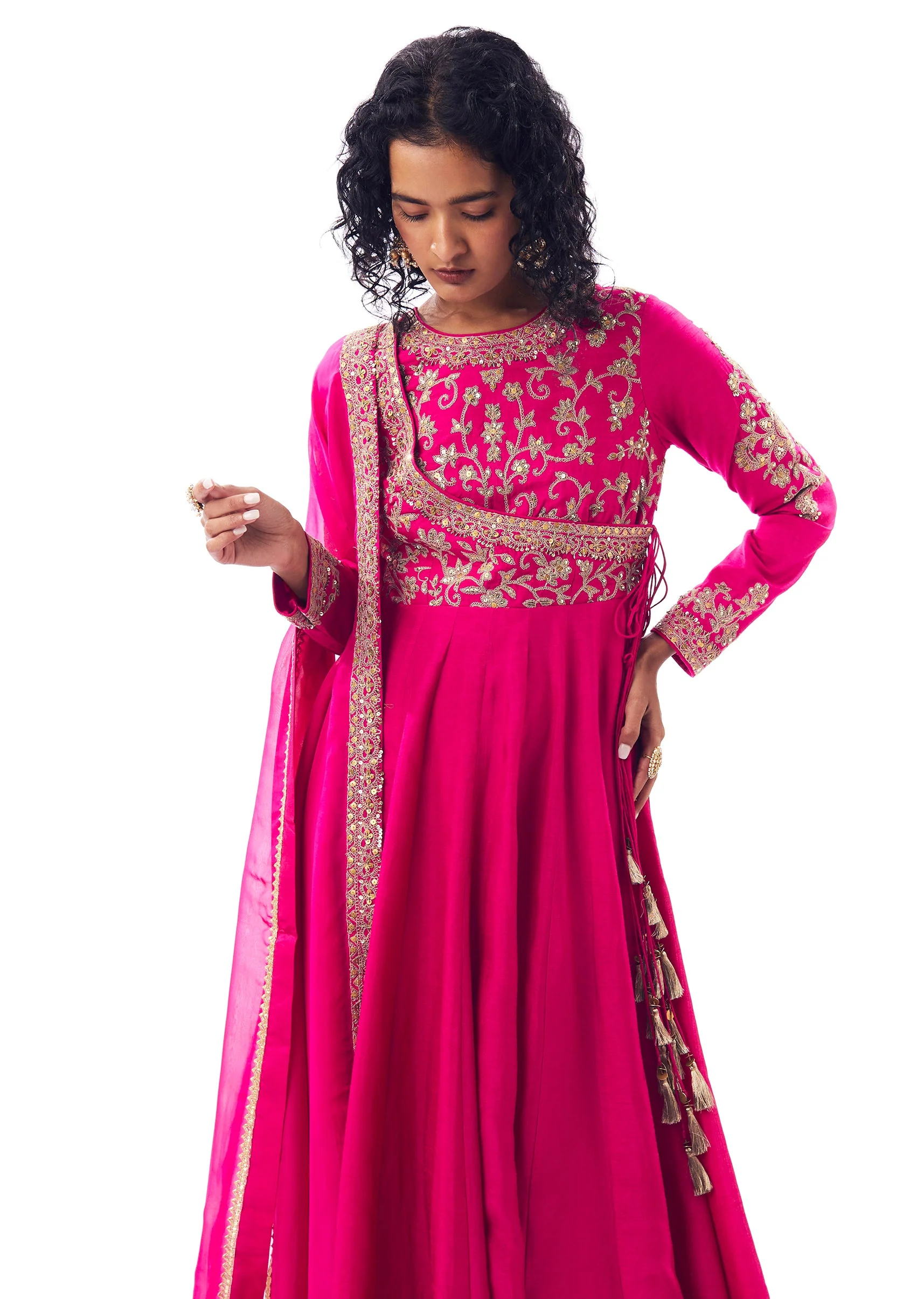 Pink Angarkha Anarkali - Image 4