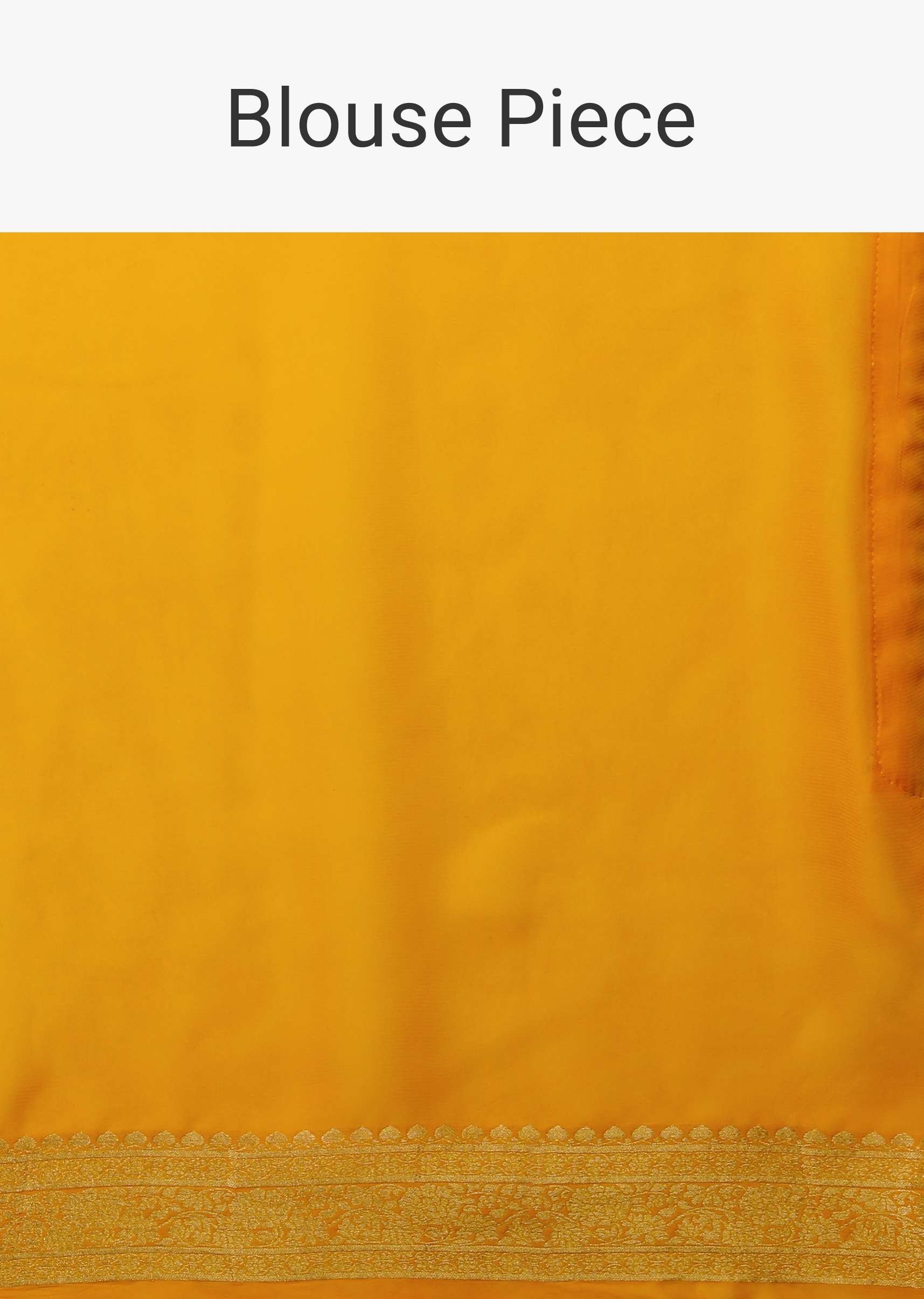 Radiant Yellow Saree In Georgette With Brocade Woven Diagonal Stripes And Floral Border - Image 8