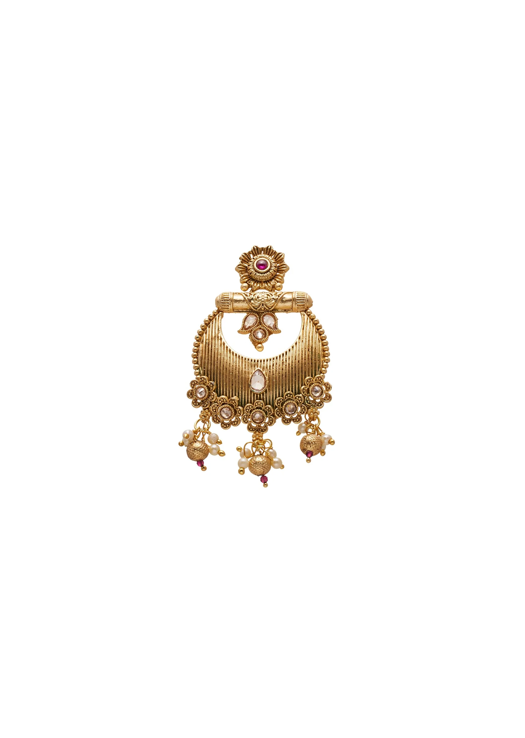 Rajwadi Kundan Jhumka Earrings - Image 3