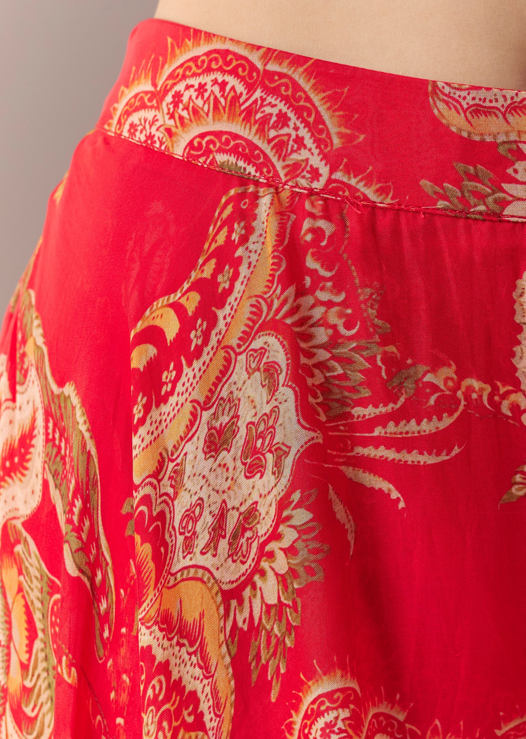 Red Mirror Work Corset Palazzo Set With Dupatta - Image 6