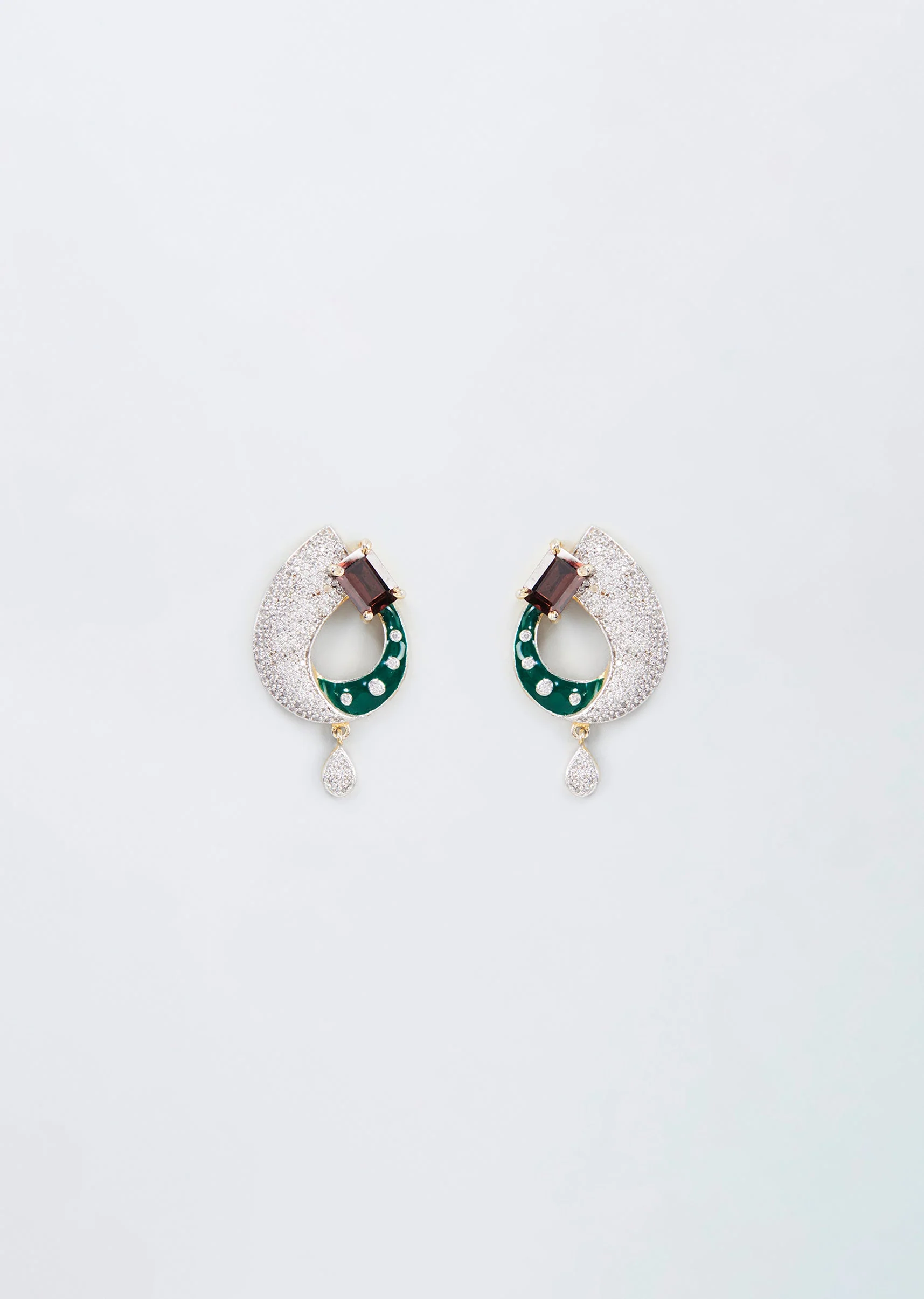Silver Finish Kundan Polki And Pearl Earrings