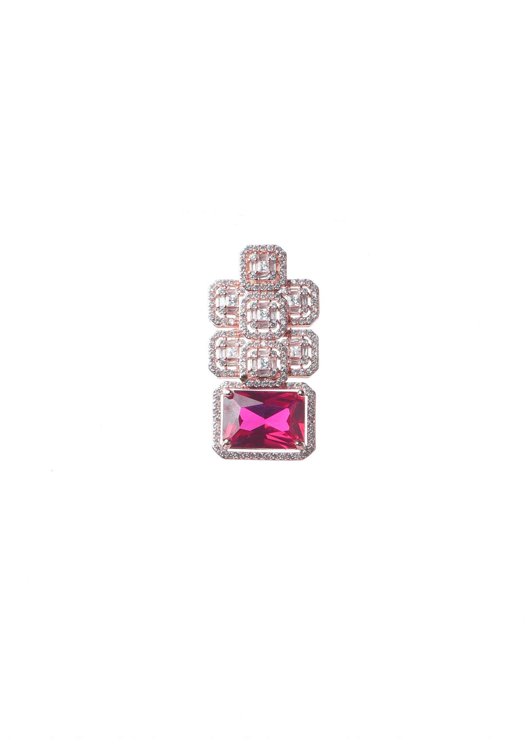 Silver Finish Studs Adorned With Synthetic Ruby Stone - Image 3