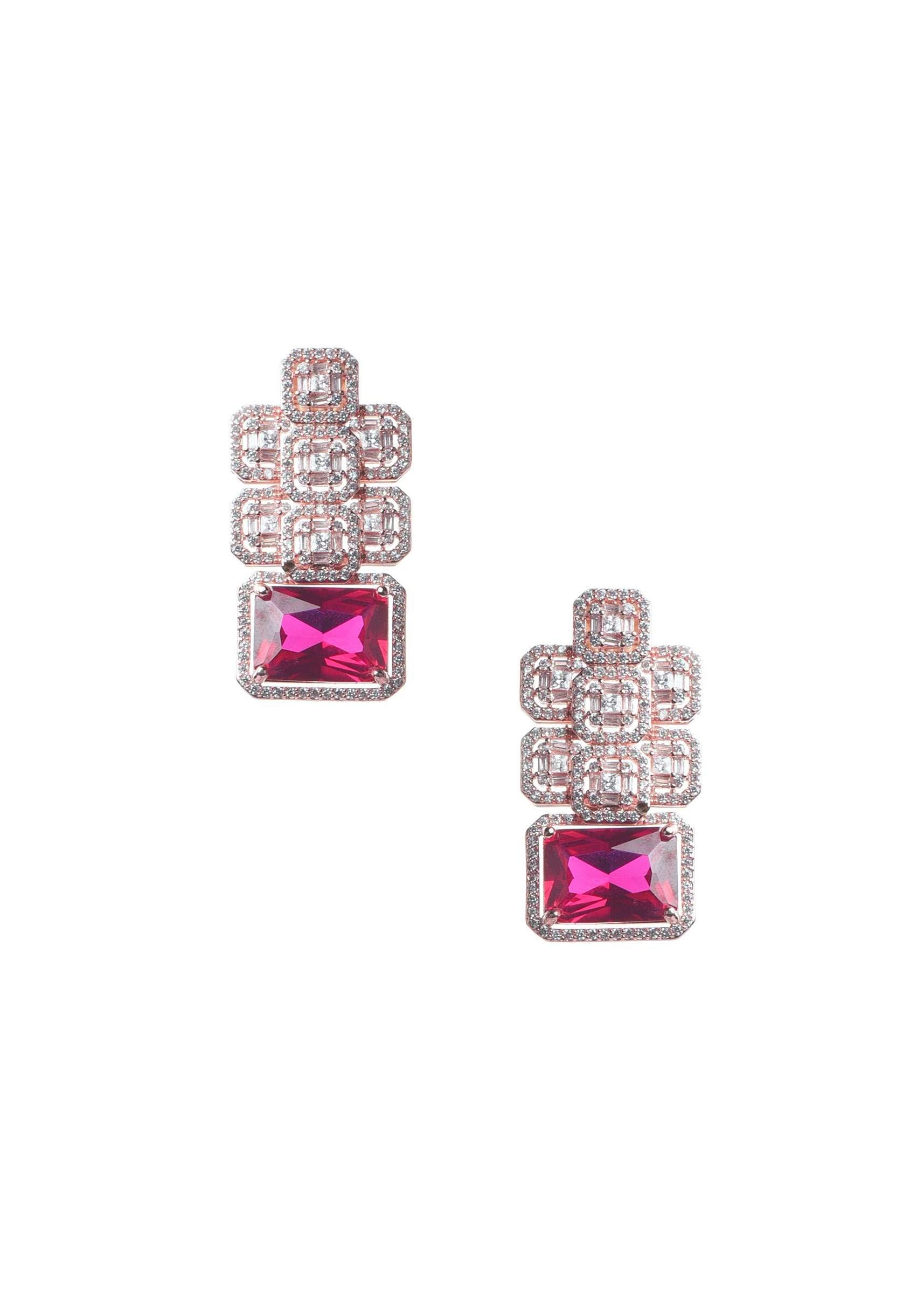 Silver Finish Studs Adorned With Synthetic Ruby Stone - Image 4