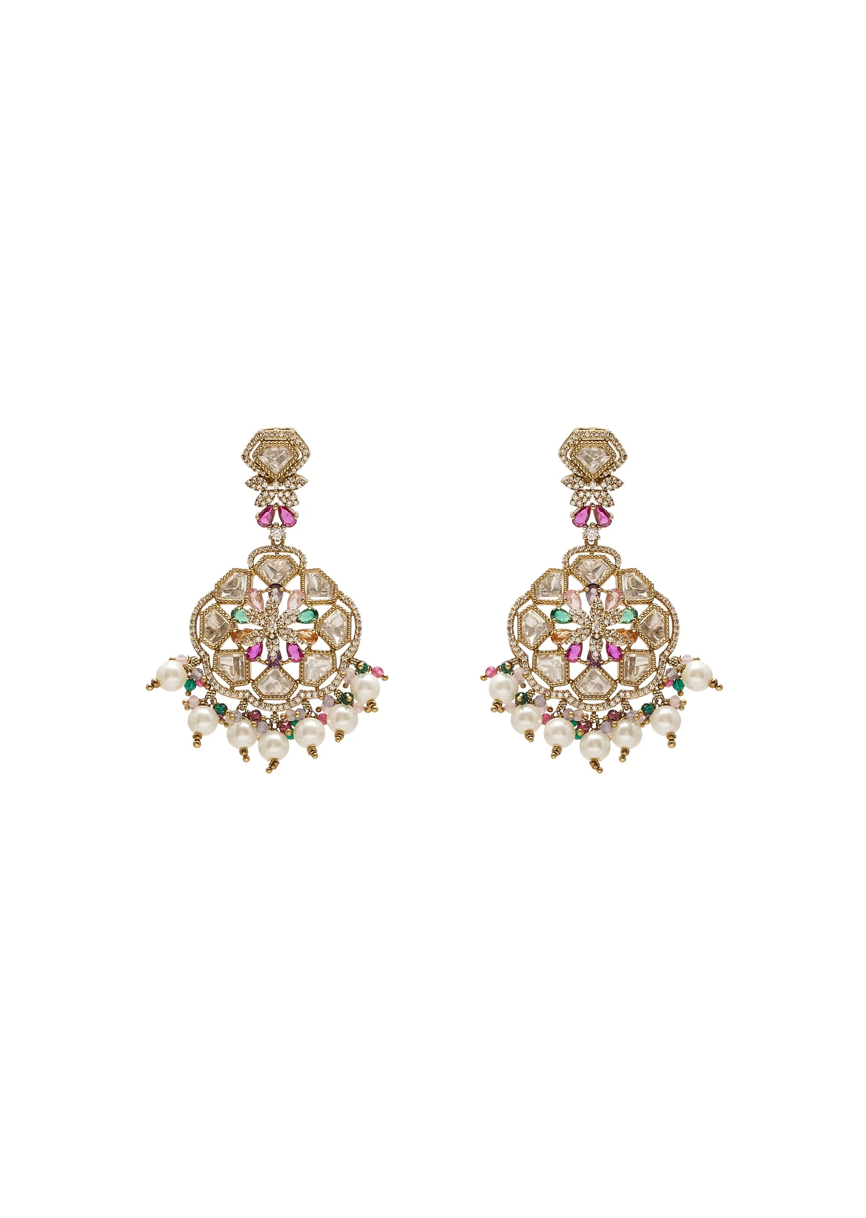 White Gold Festive Necklace Set - Image 4
