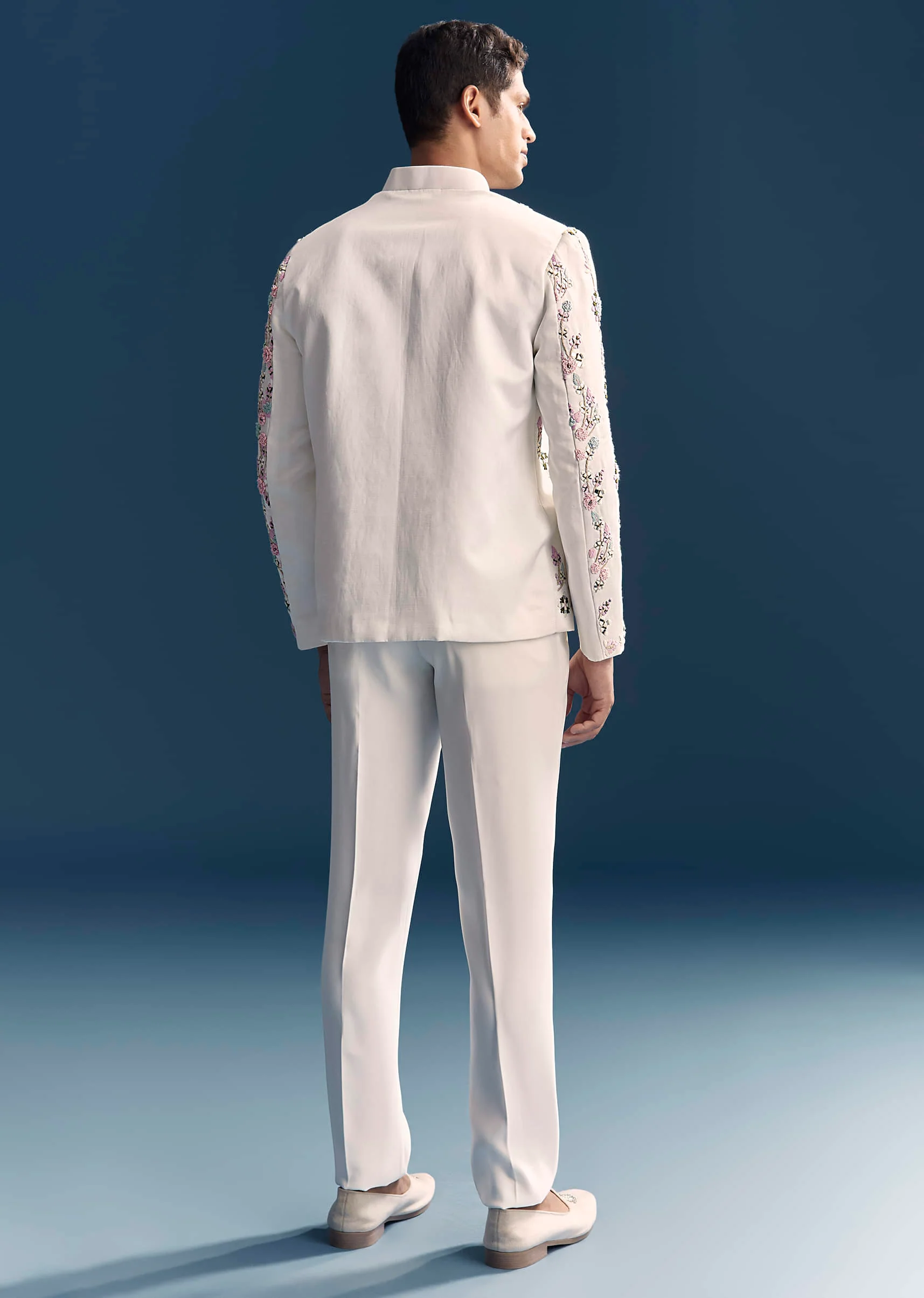 White Jodhpuri Suit For Men With Heavy Hand Embroidery - Image 5