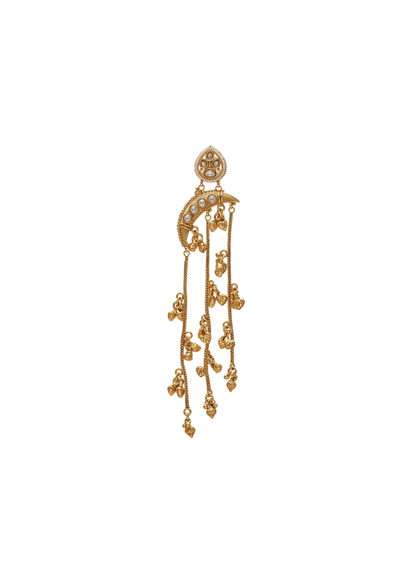 White Stone Chandelier Earrings - Image 3