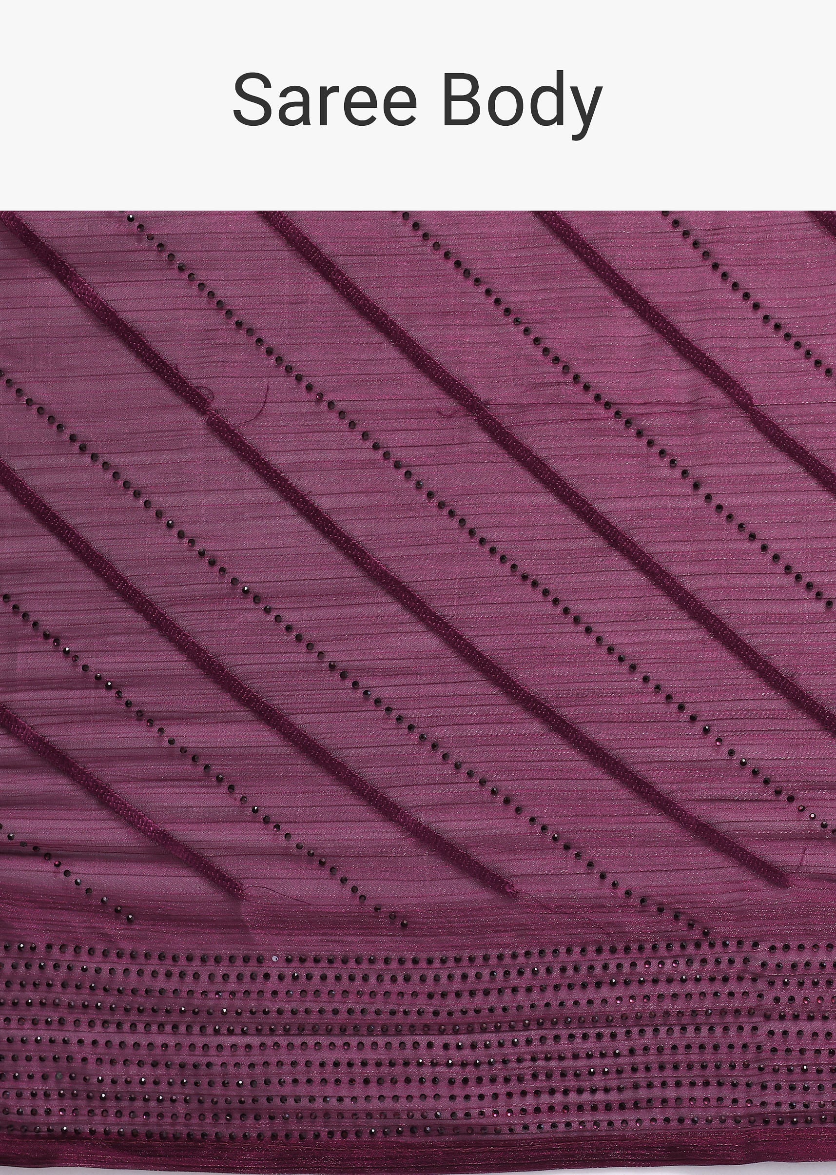 Wine Glass Tissue Saree In Swarovski With Unstitched Blouse - Image 8