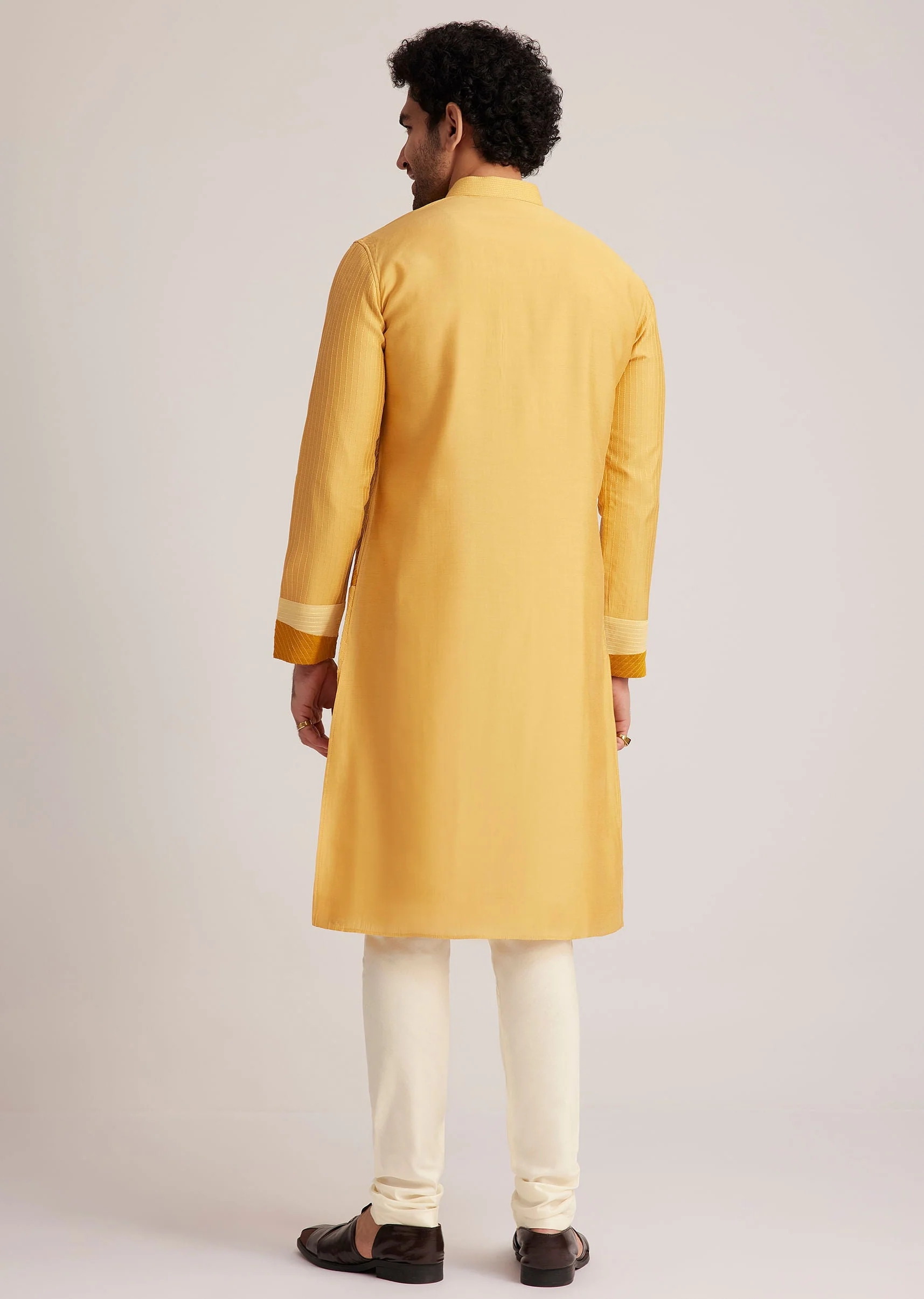 Yellow Abstract Kurta Set - Image 5