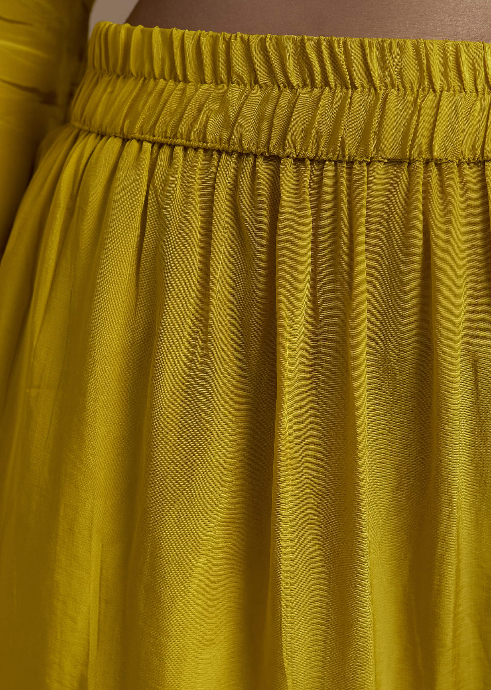 Yellow Asymmetric Kurta and Palazzo Set - Image 6