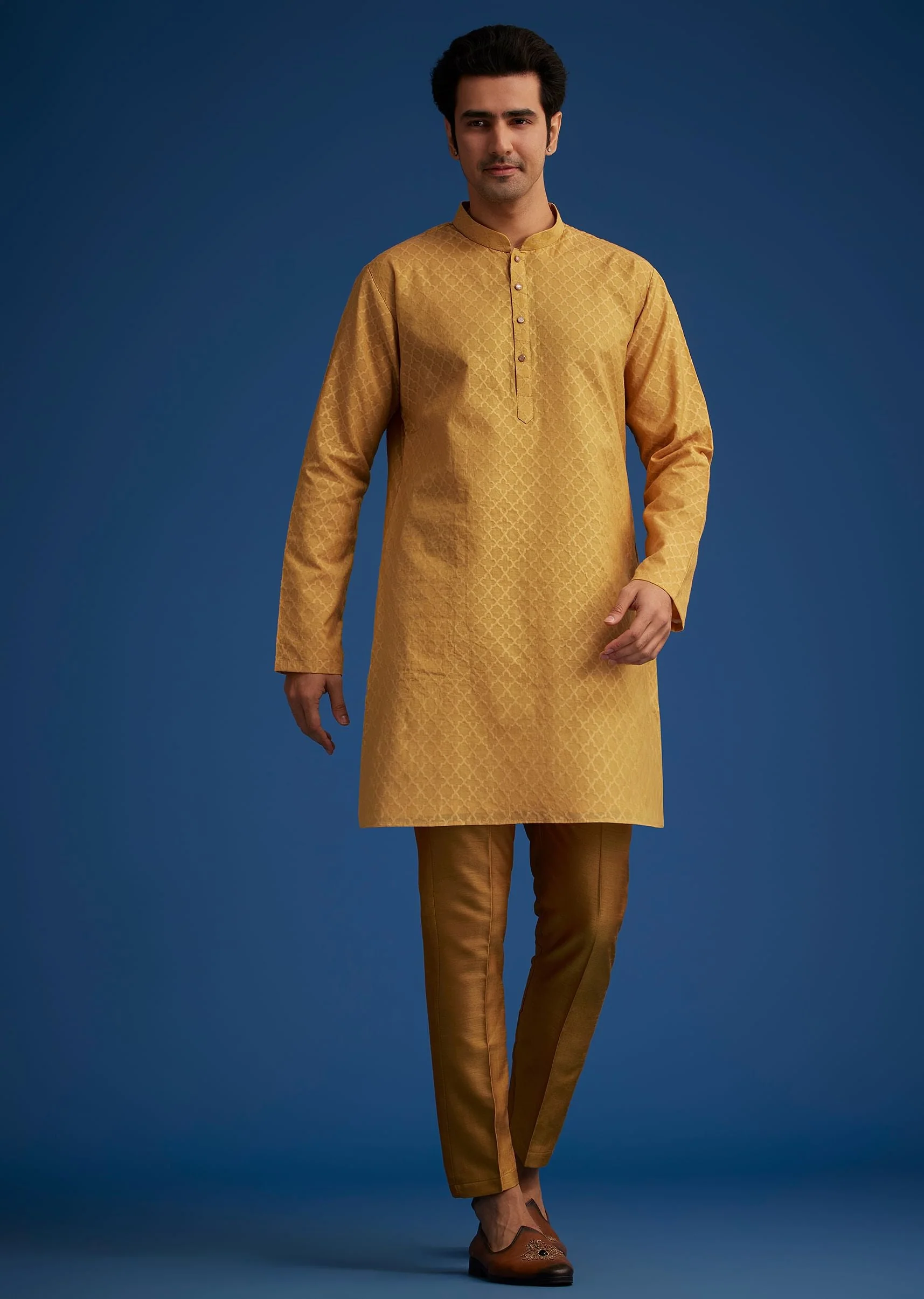 Yellow Cotton Linen Jacket With Stone And Thread Embroidery - Image 6