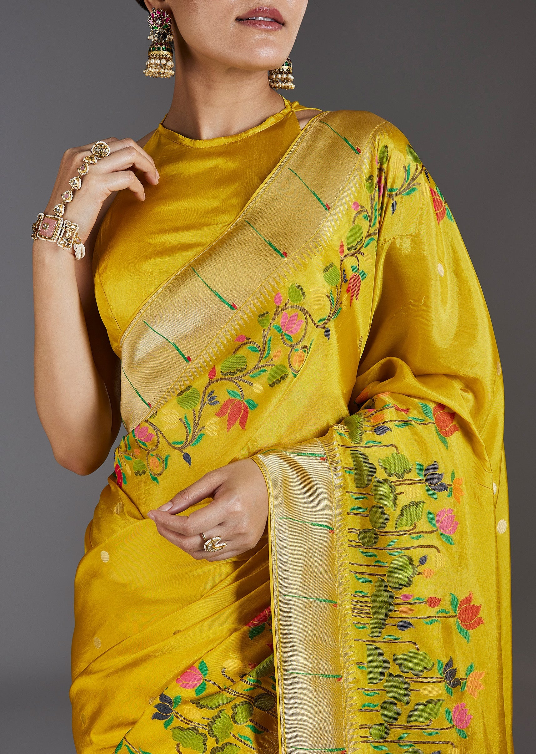 Yellow Dola Silk Saree - Image 2